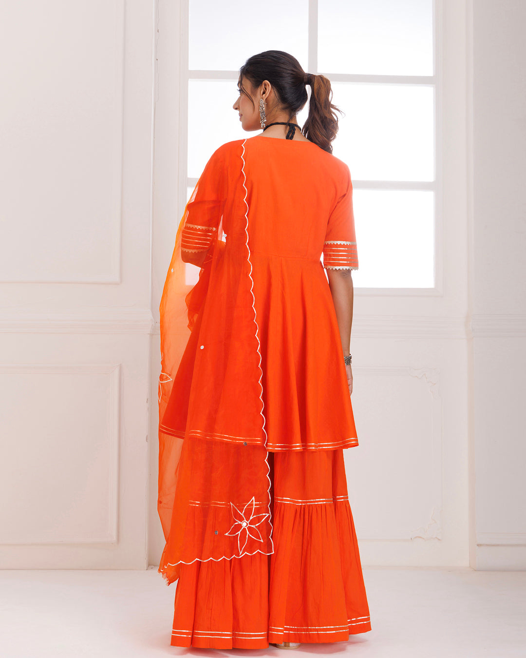 Panihari Orange Gotapatti Sharara Set