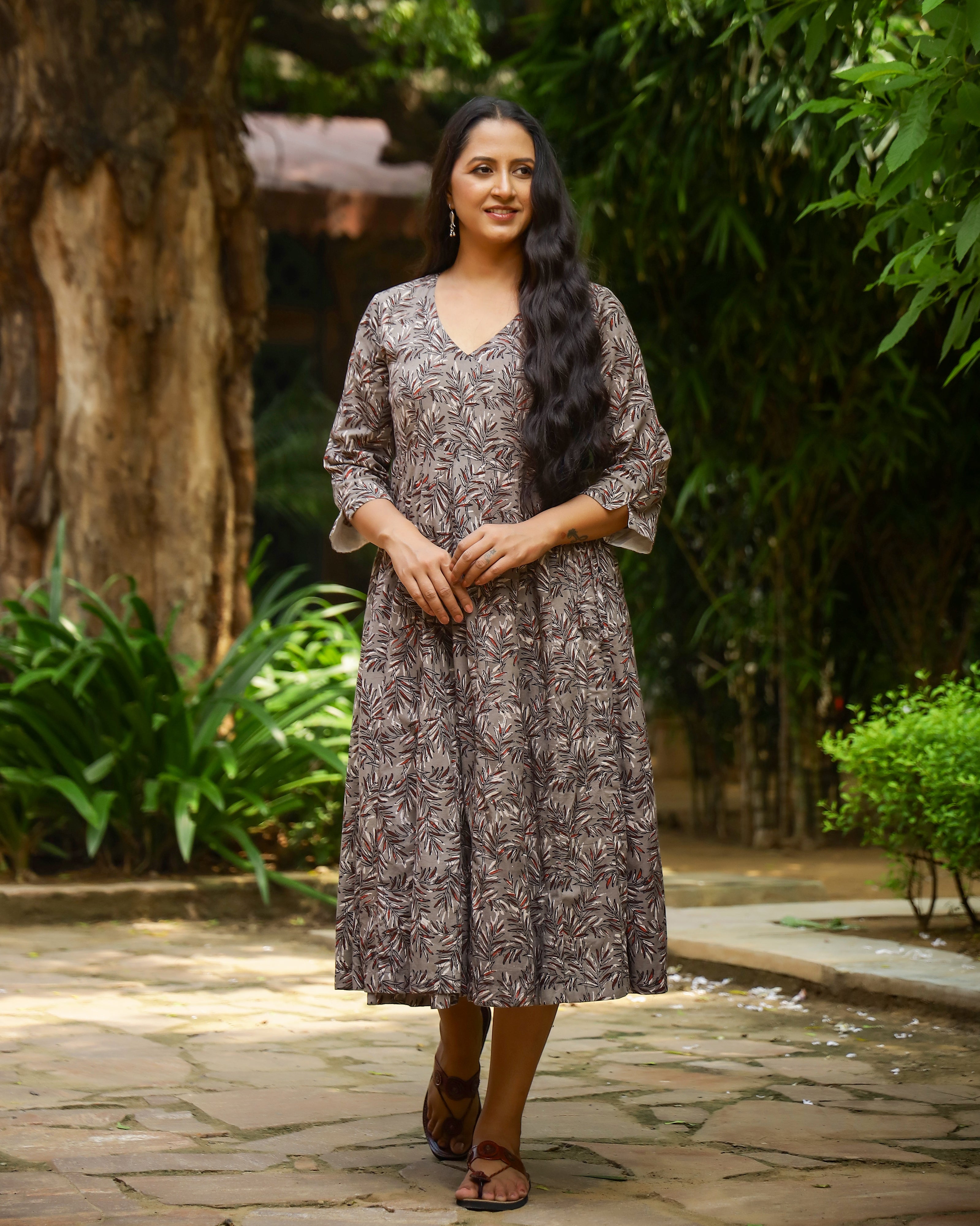 Kashish Dabu Printed Cotton Angrakha Dress