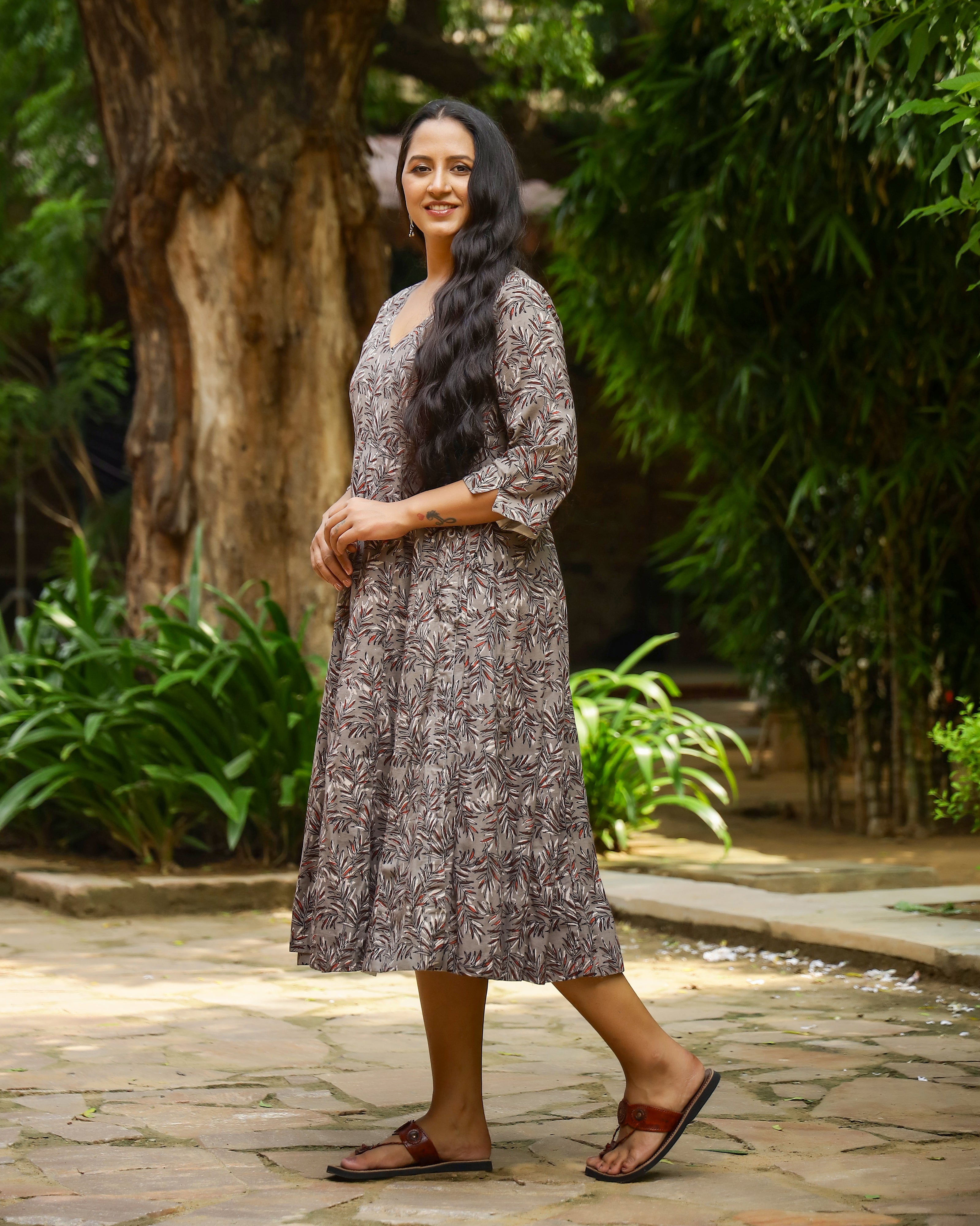 Kashish Dabu Printed Cotton Angrakha Dress