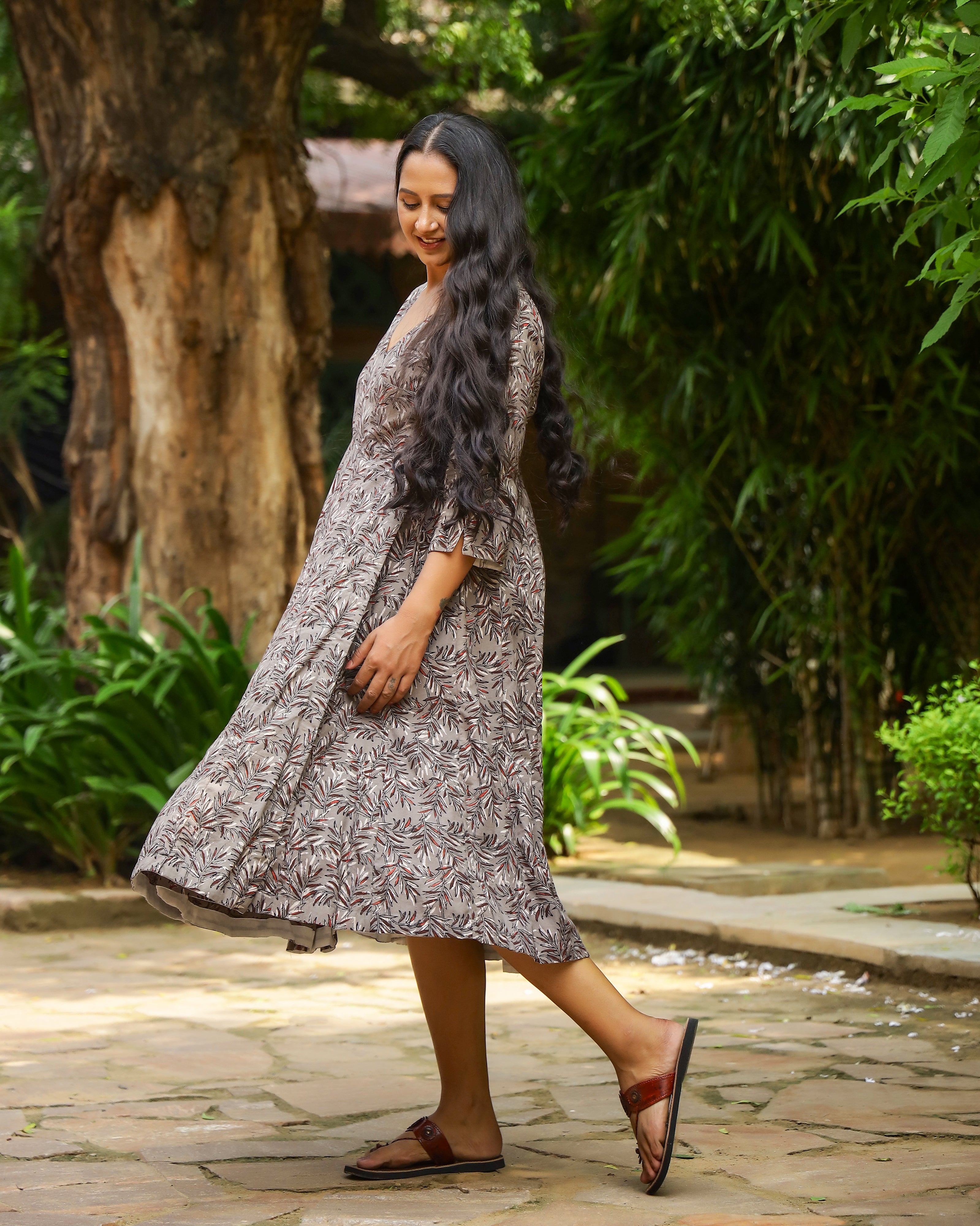 Kashish Dabu Printed Cotton Angrakha Dress