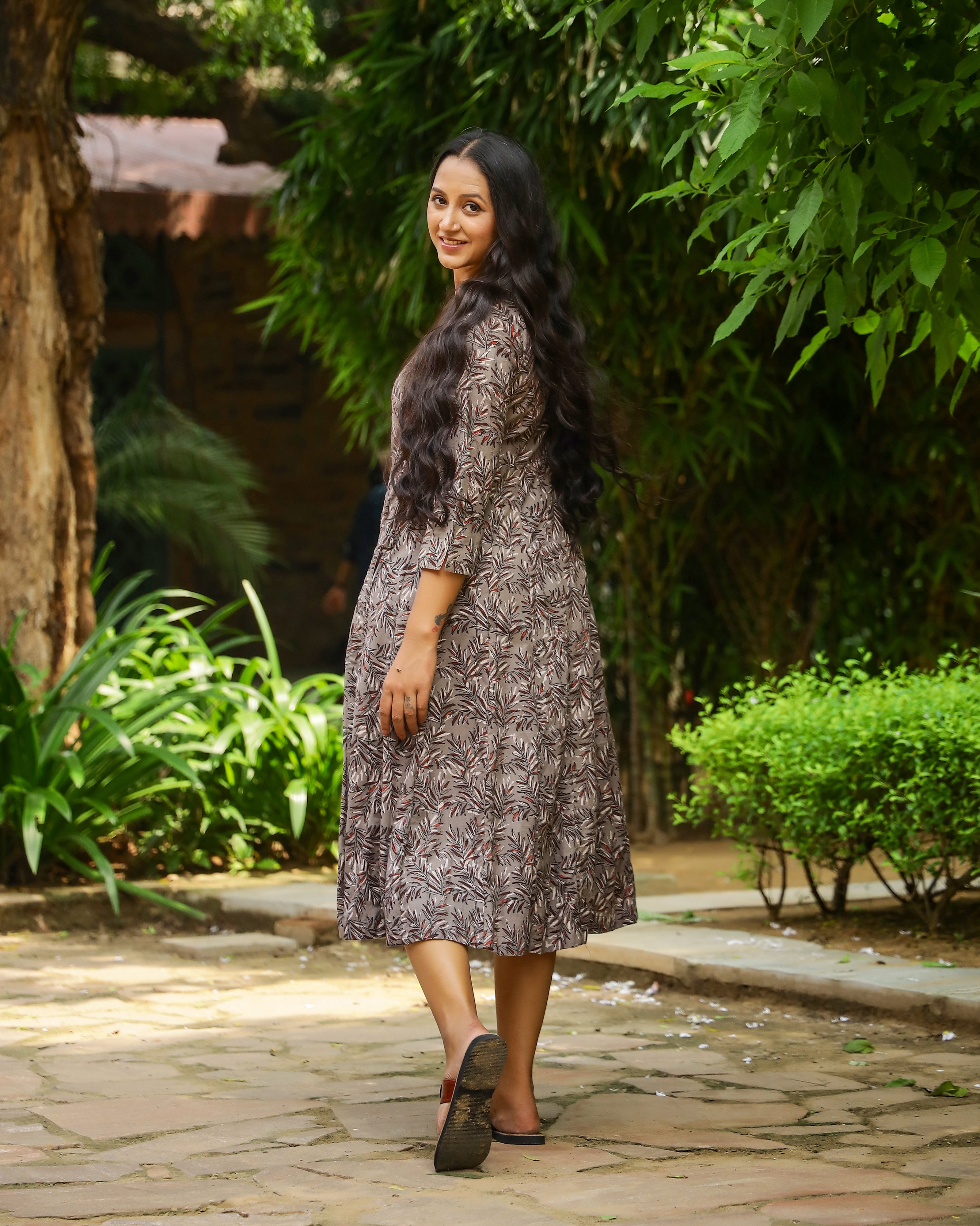 Kashish Dabu Printed Cotton Angrakha Dress