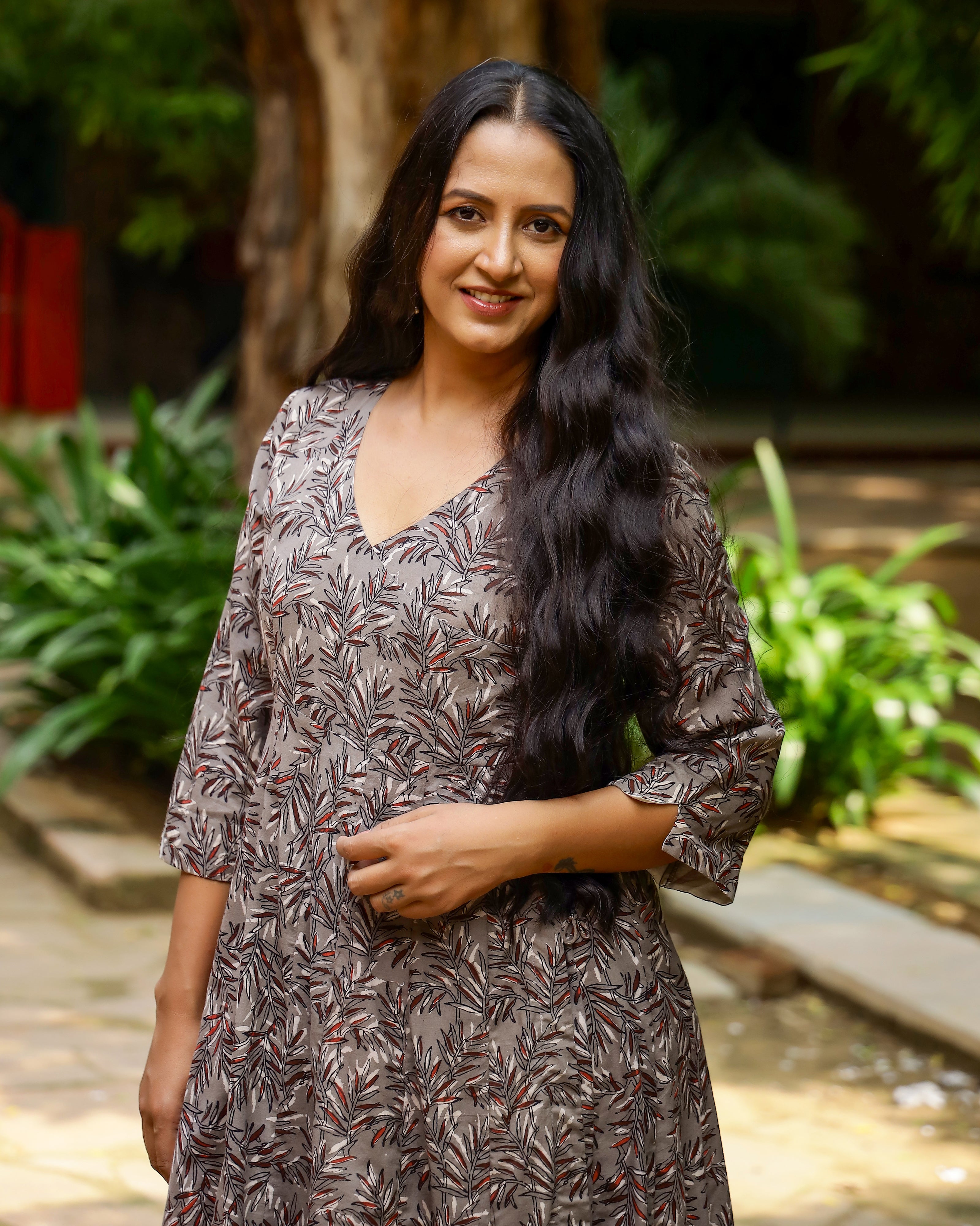 Kashish Dabu Printed Cotton Angrakha Dress