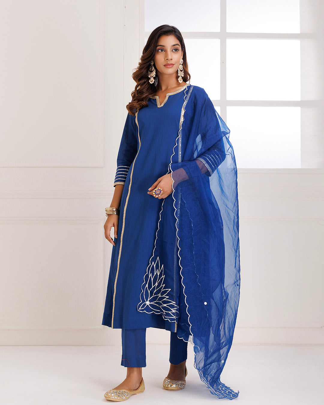 Panihari Blue Gotapatti Suit Set