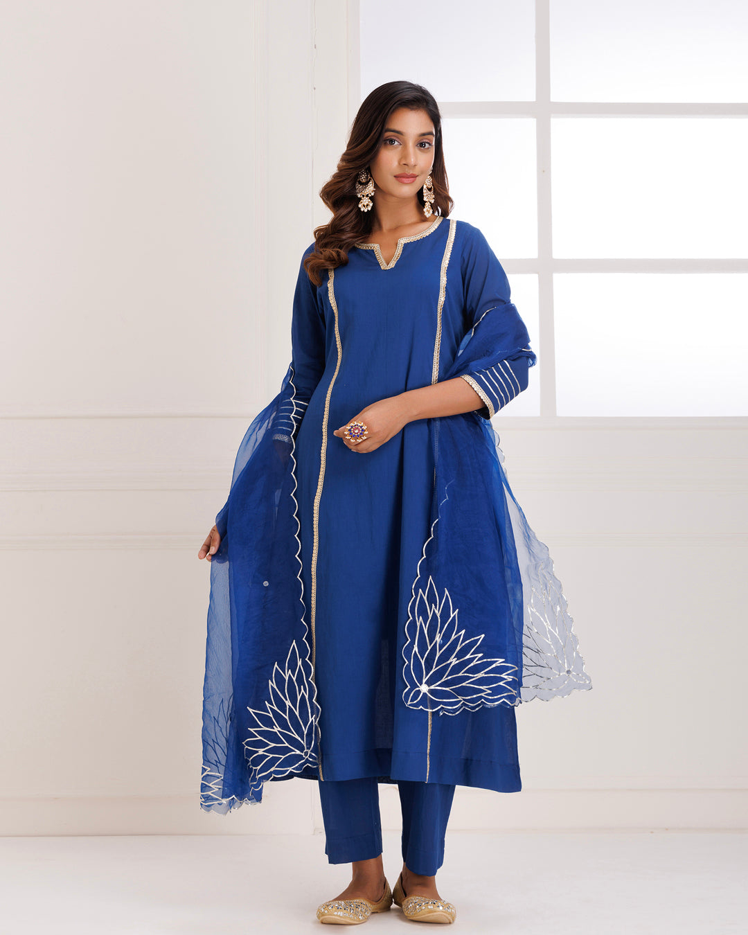 Panihari Blue Gotapatti Suit Set