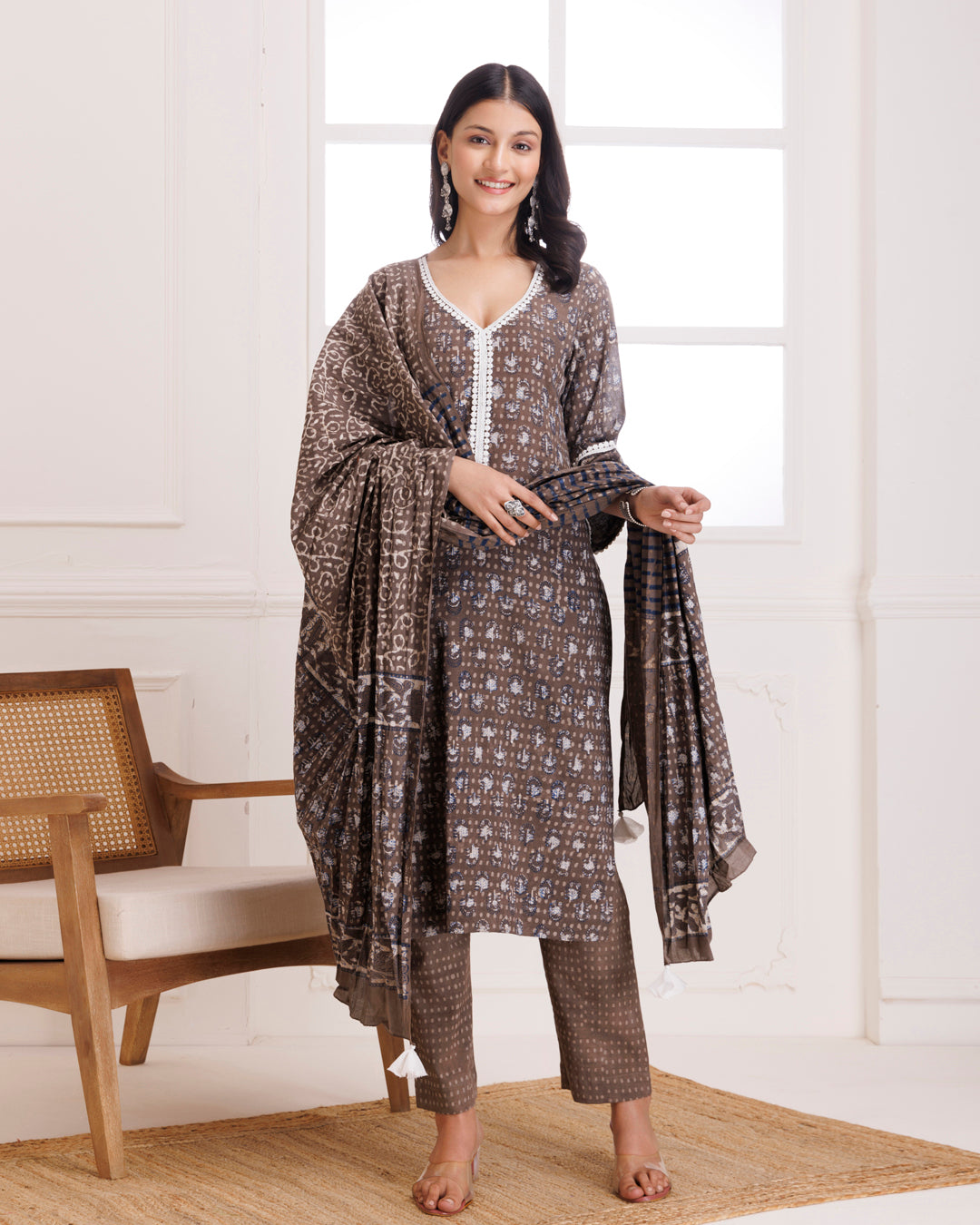 Kashish Butti Dabu Hand Block Cotton Suit Set