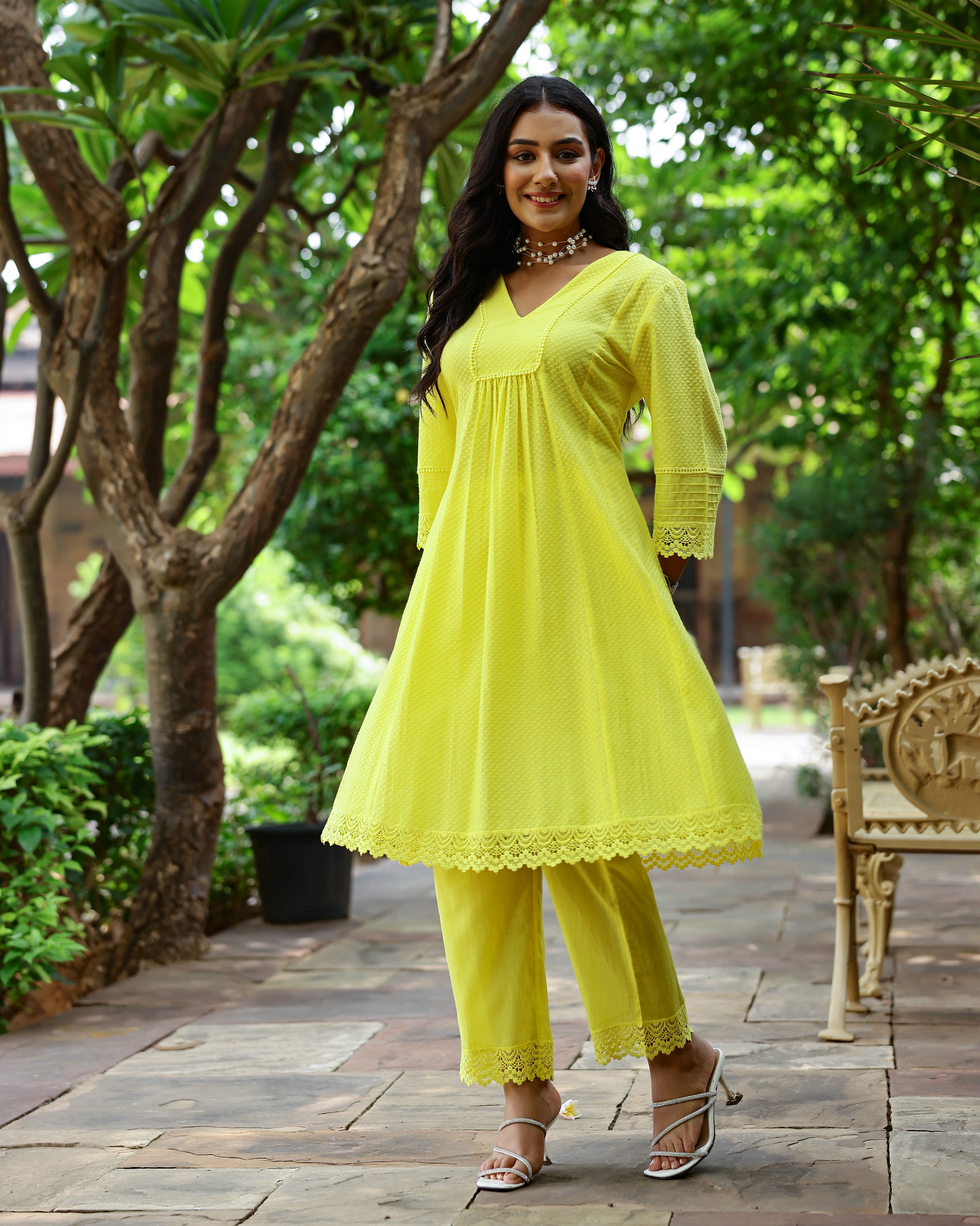 Yellow Dobby Cotton Co-Ord Set