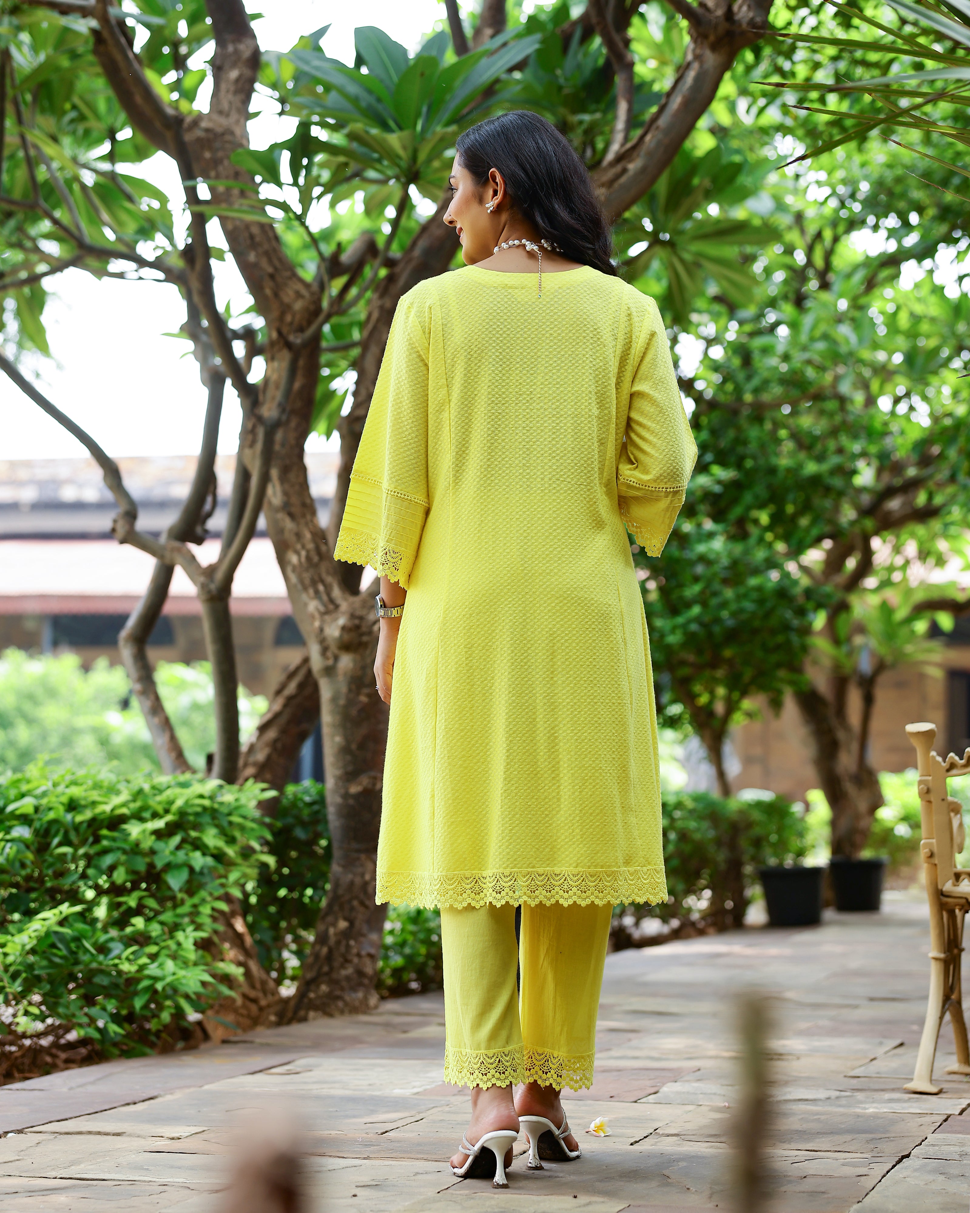 Yellow Dobby Cotton Co-Ord Set