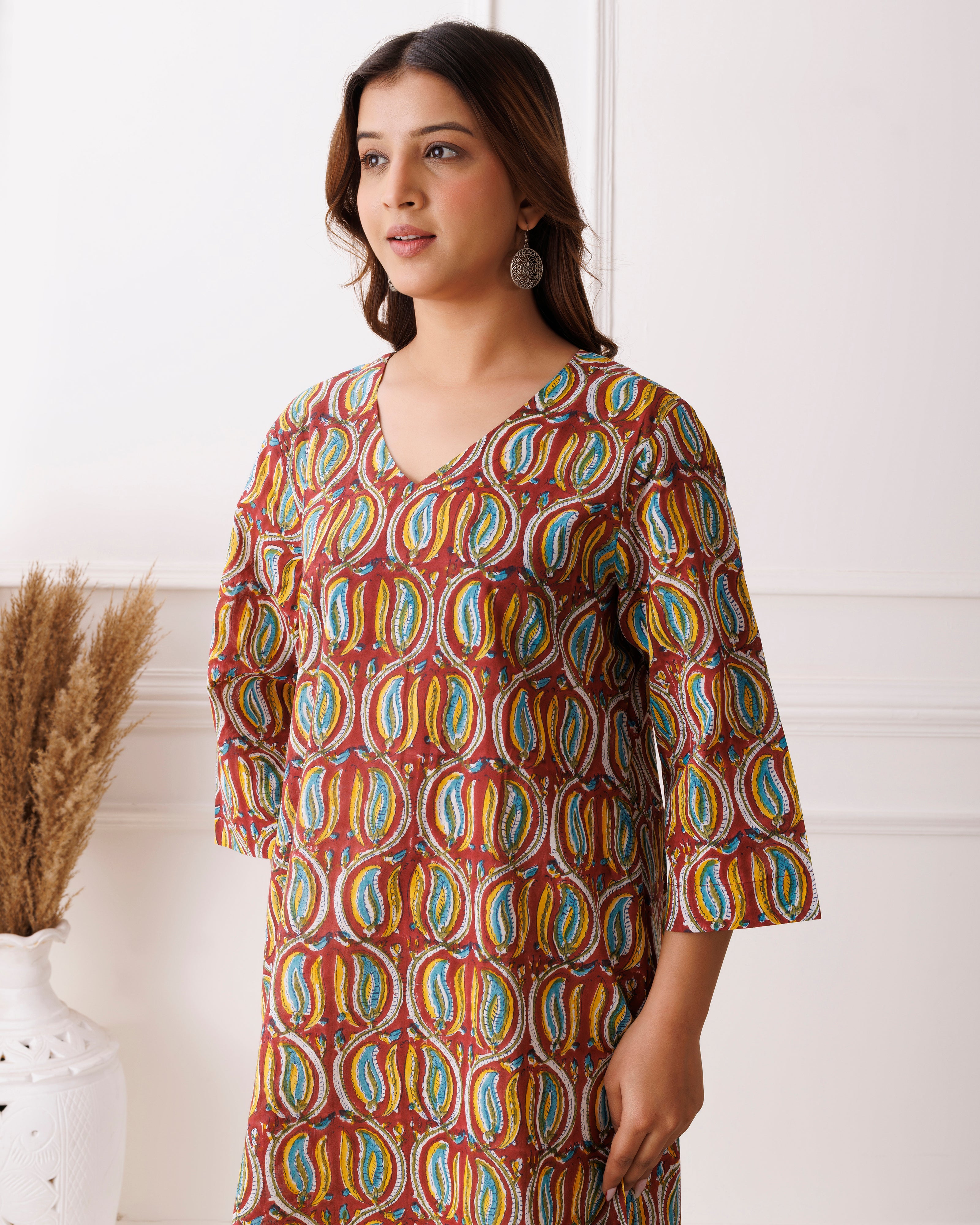 Multicolor Handblock Printed Cotton Kurti