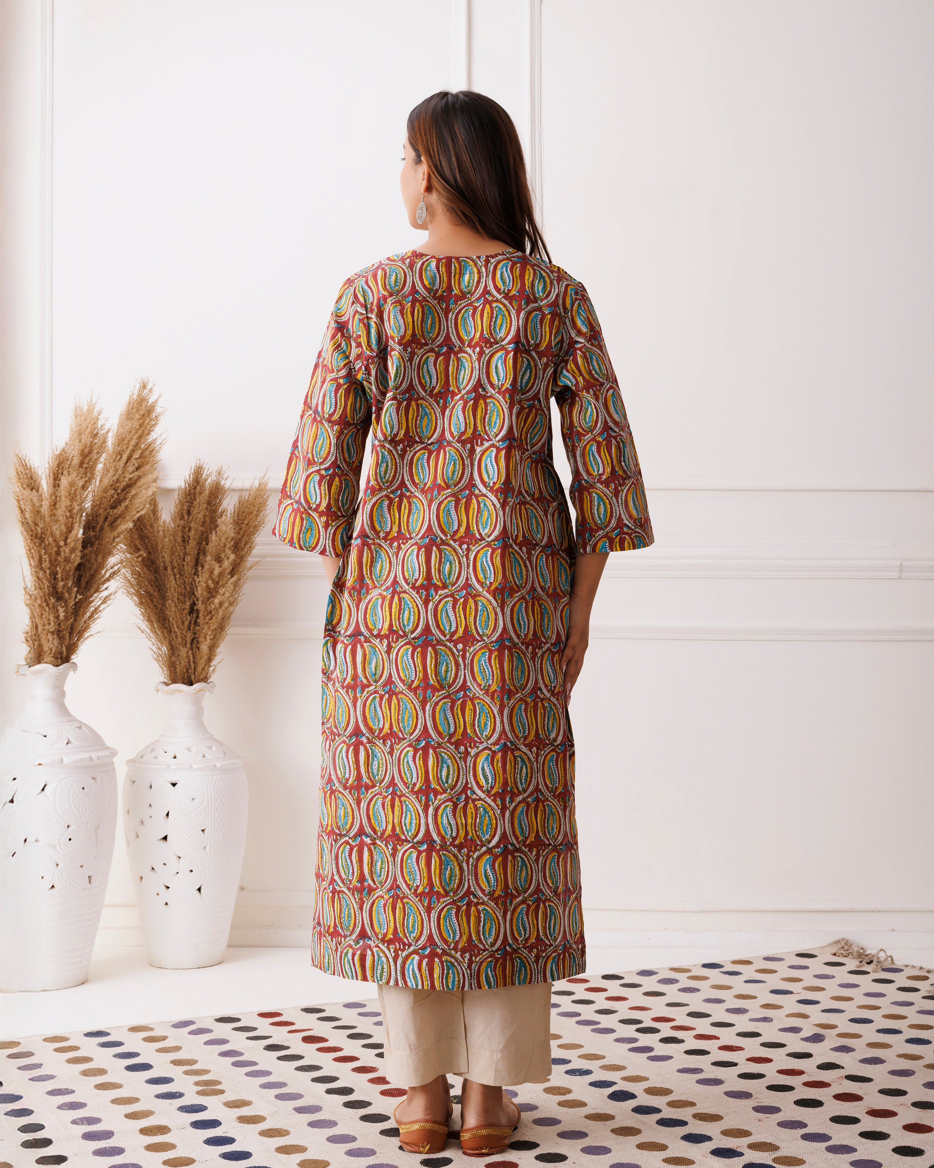 Multicolor Handblock Printed Cotton Kurti