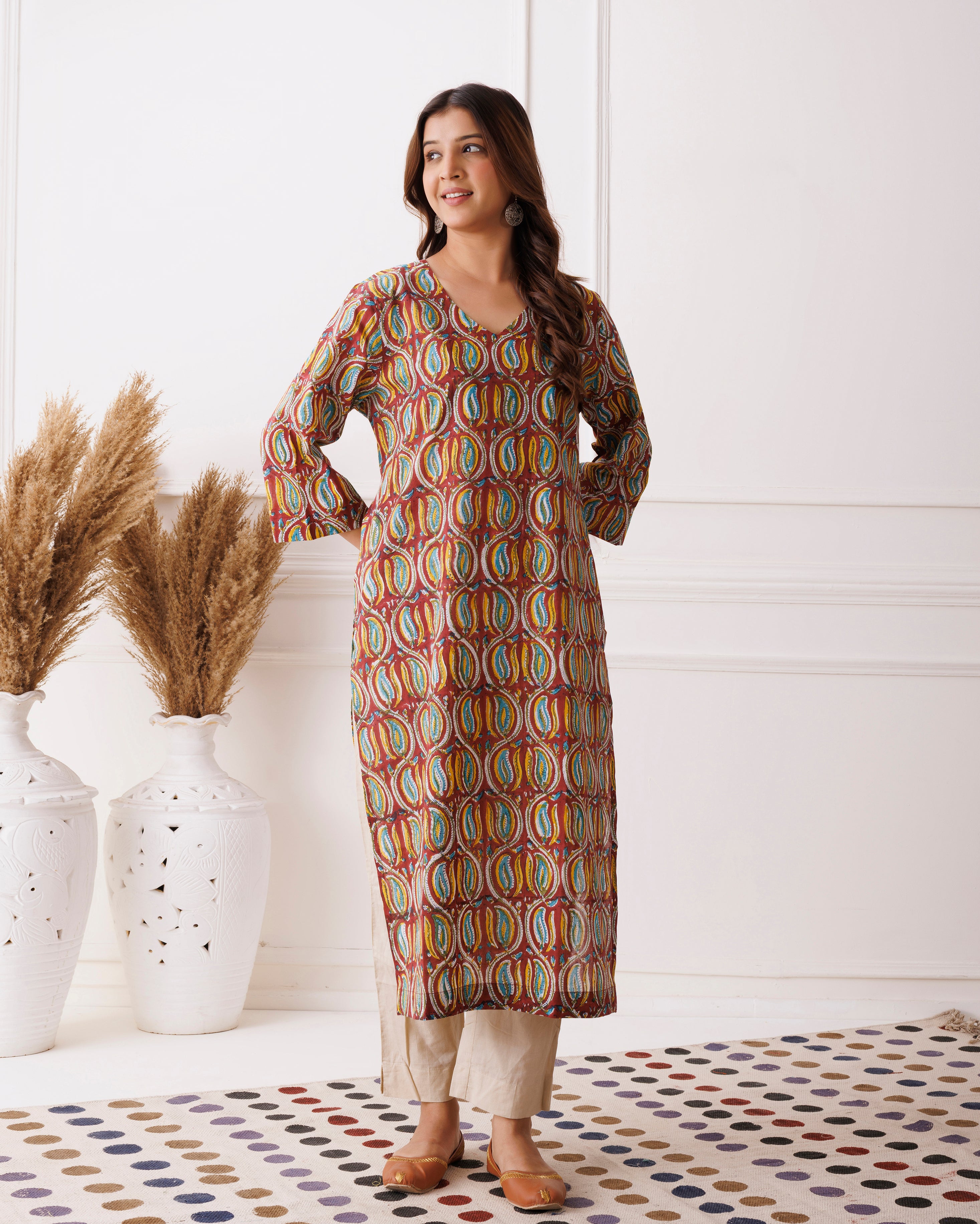 Multicolor Handblock Printed Cotton Kurti