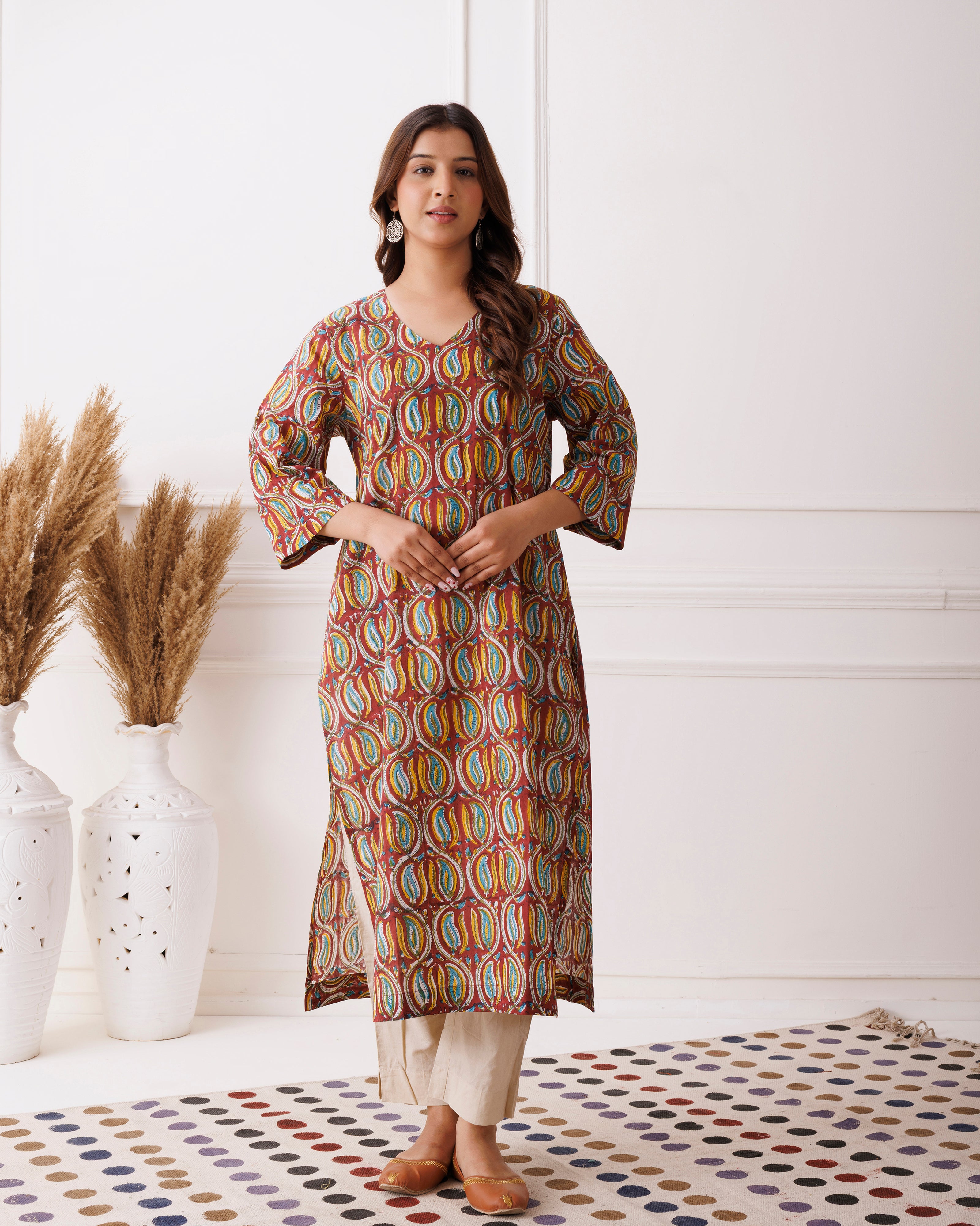 Multicolor Handblock Printed Cotton Kurti