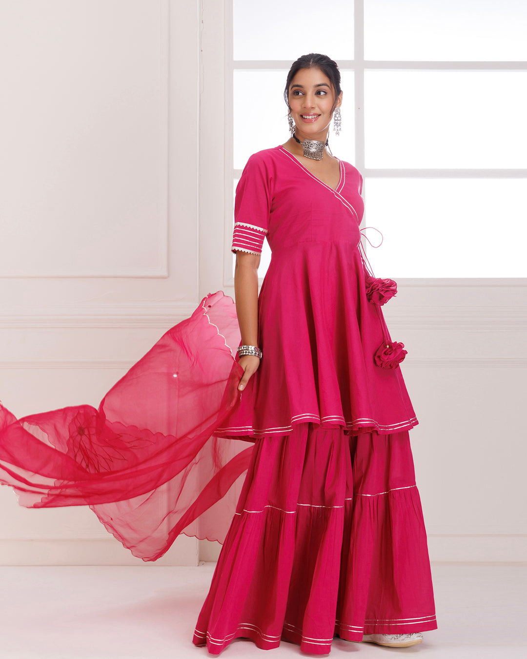 Panihari Magenta Gotapatti Sharara Set