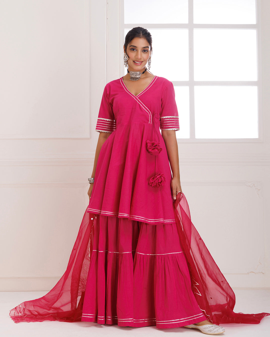 Panihari Magenta Gotapatti Sharara Set