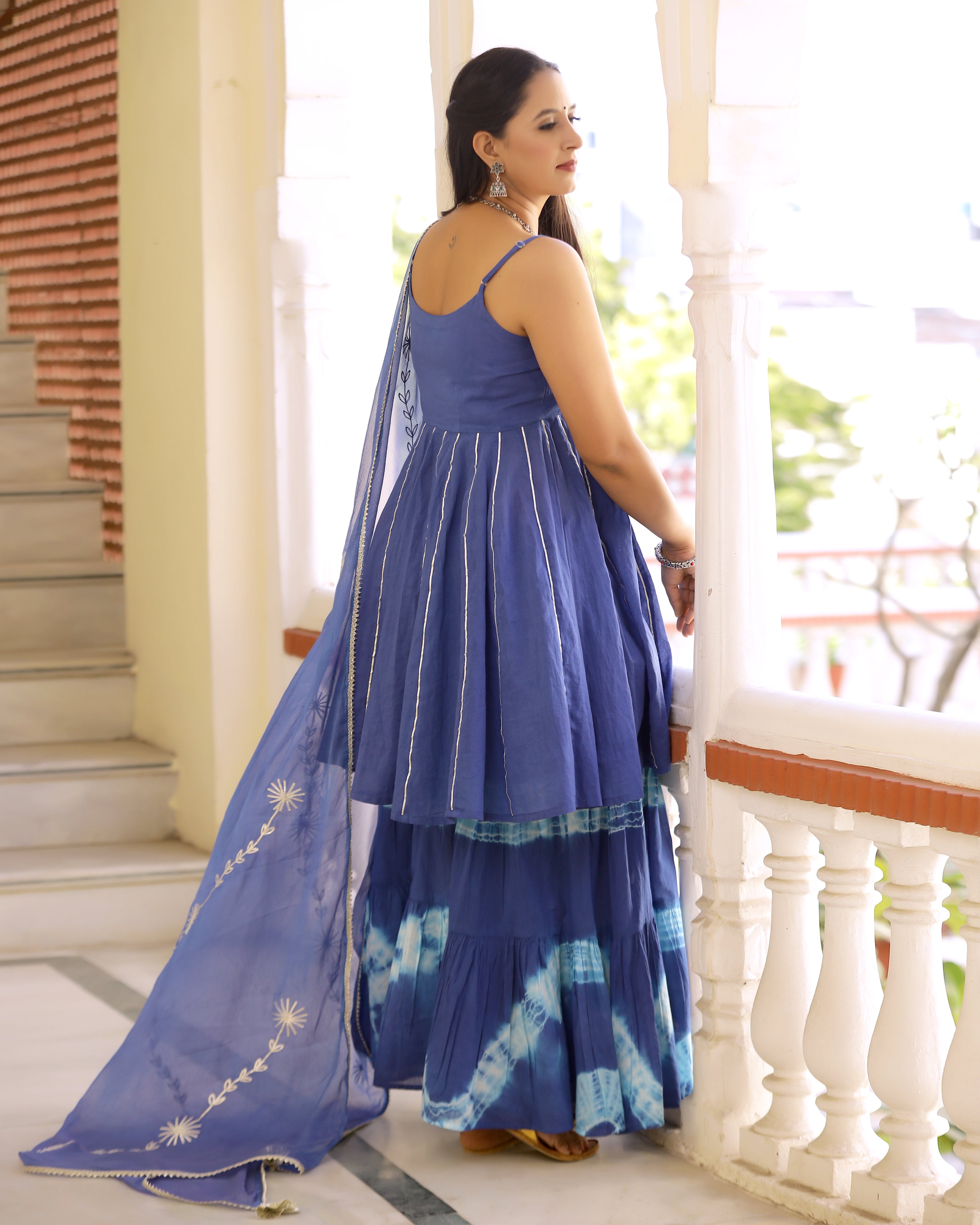 Blue Gotapatti Sharara Set