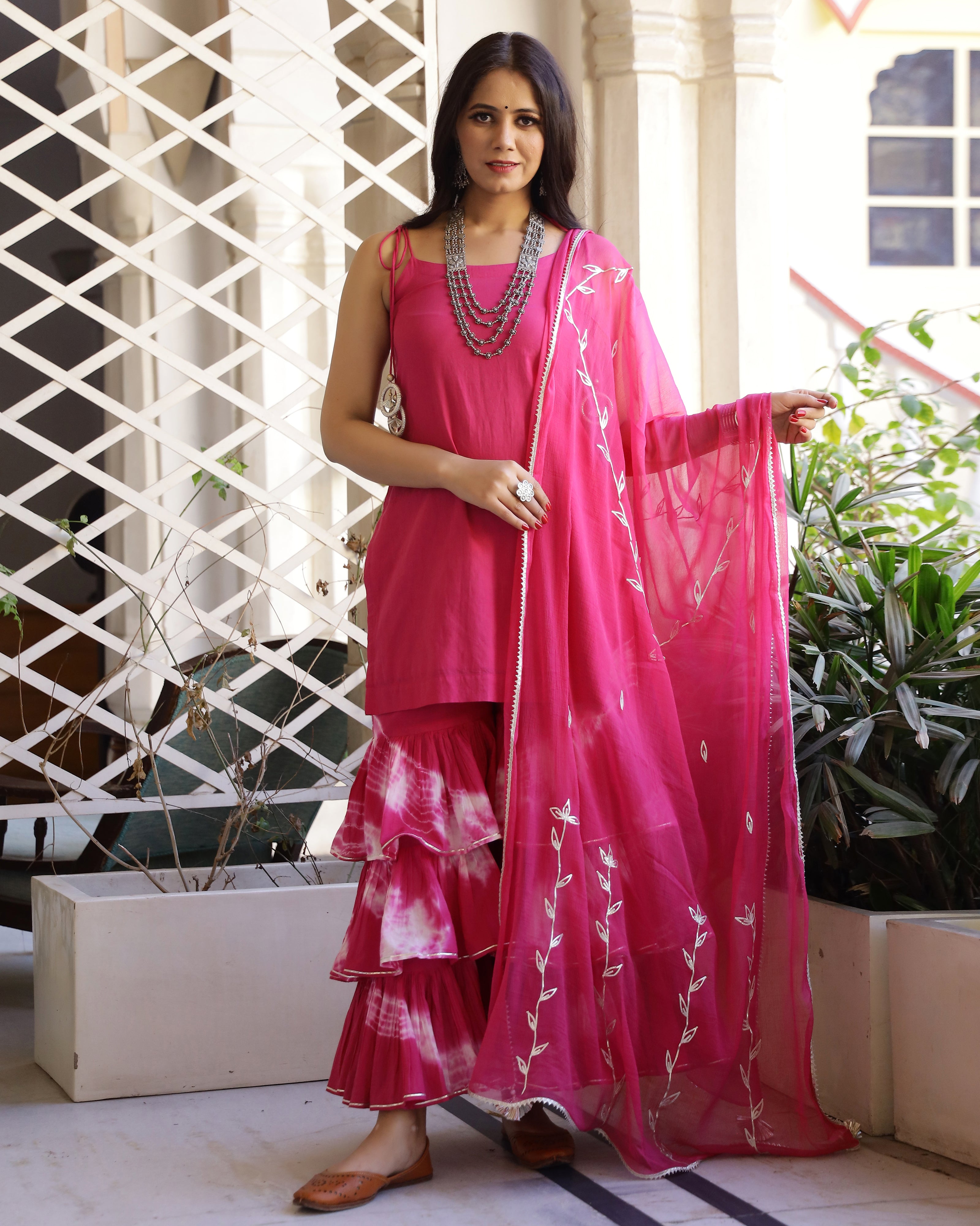 Pink Gotapatti Sharara Set