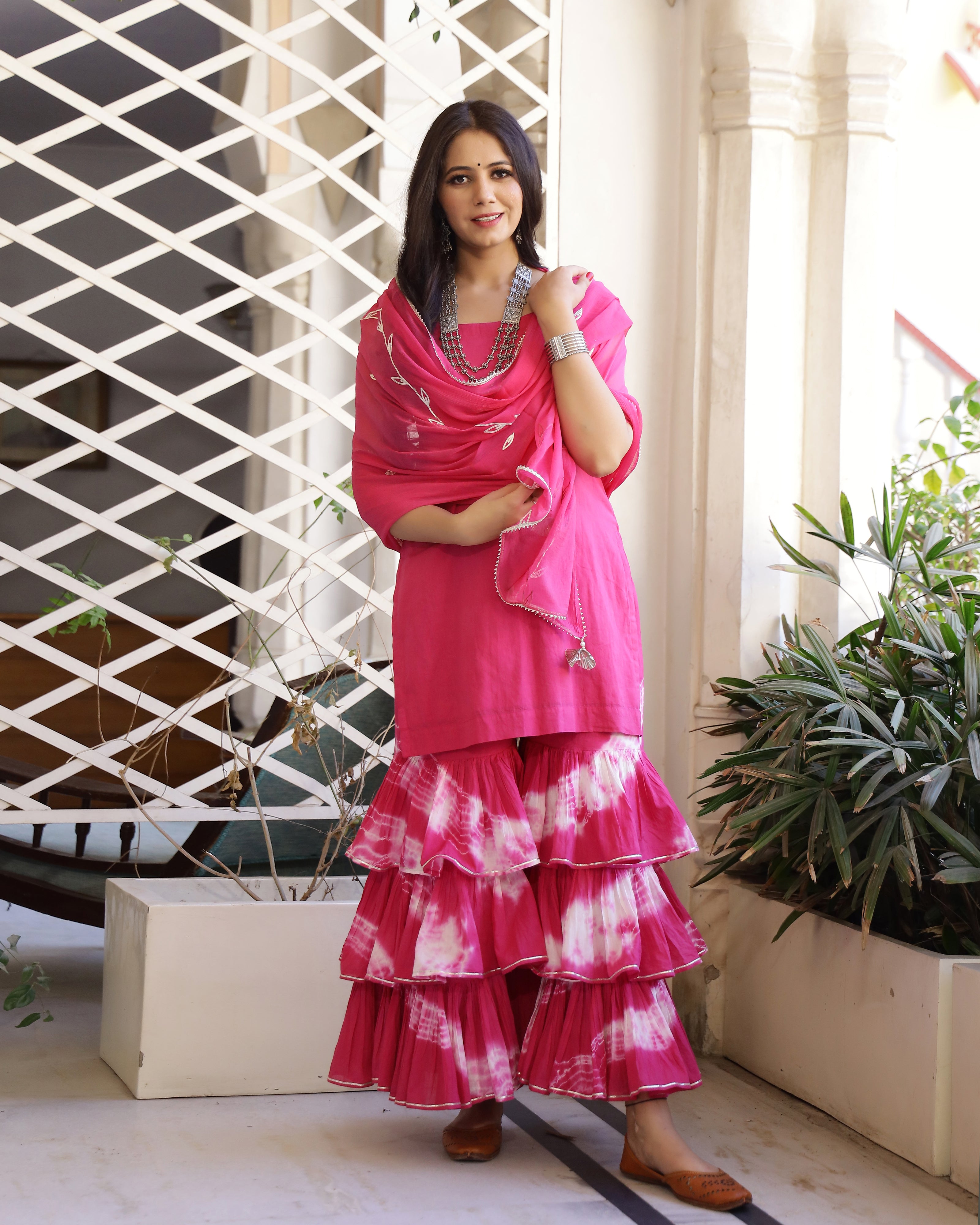 Pink Gotapatti Sharara Set