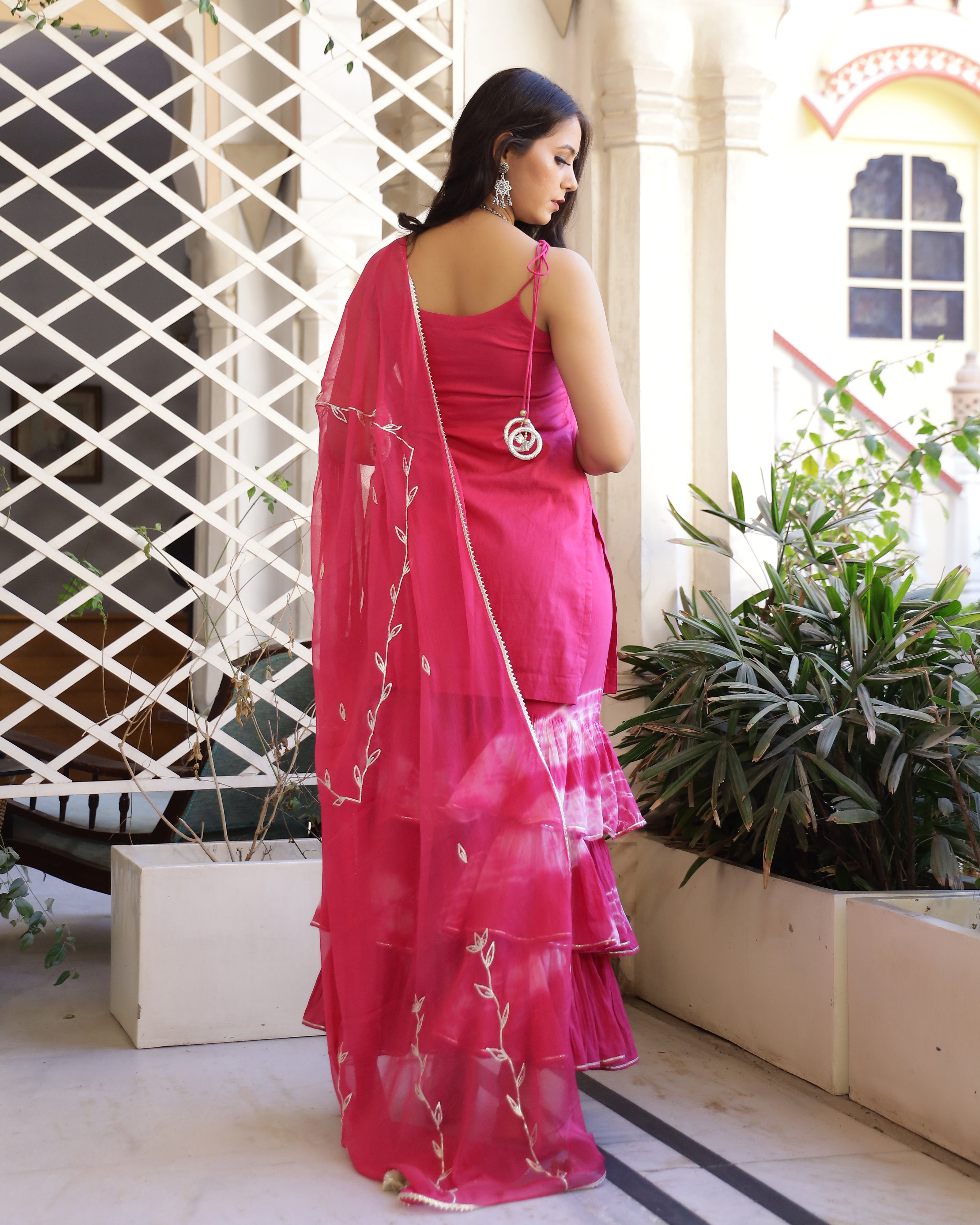 Pink Gotapatti Sharara Set
