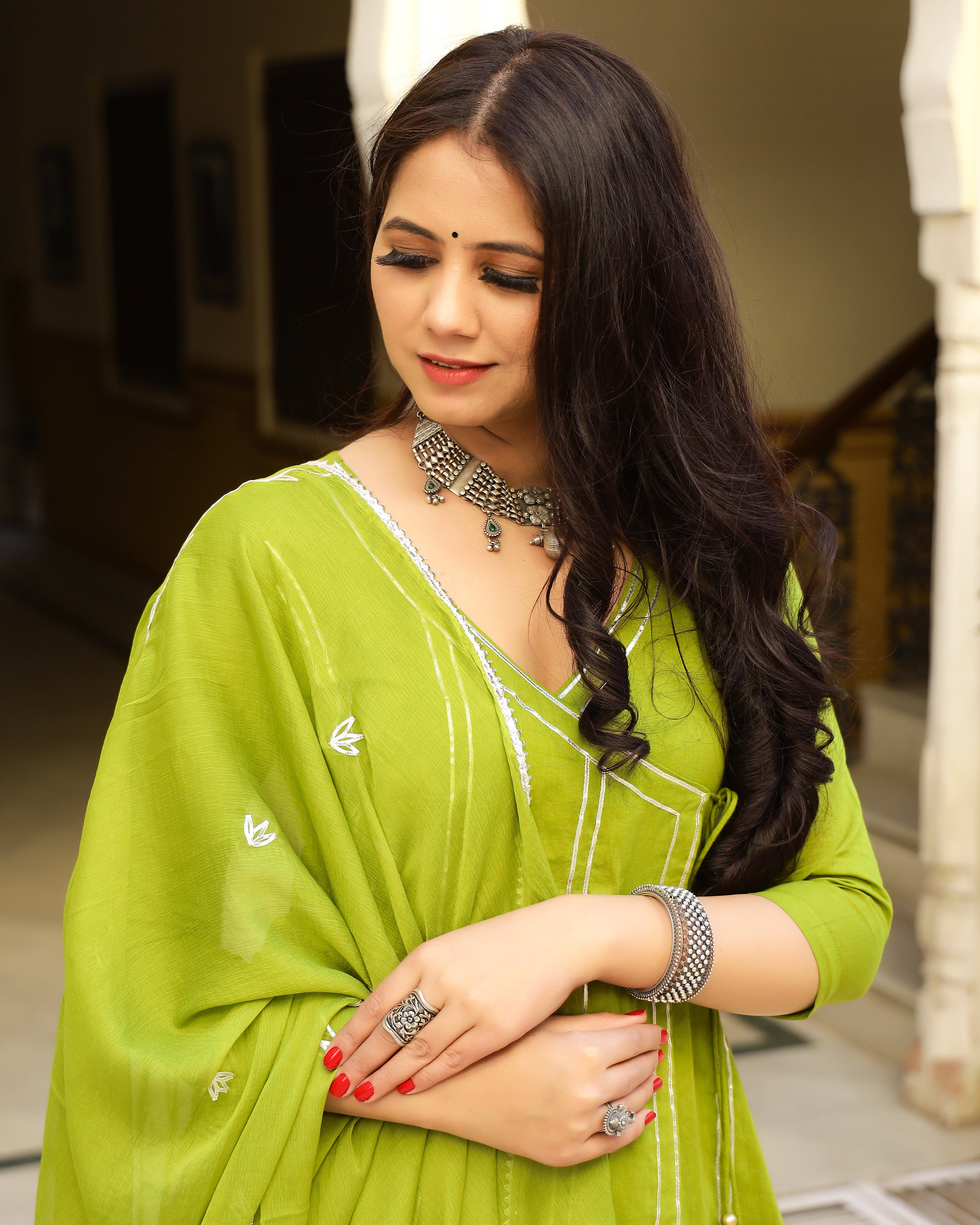 Green Gotapatti Sharara Set