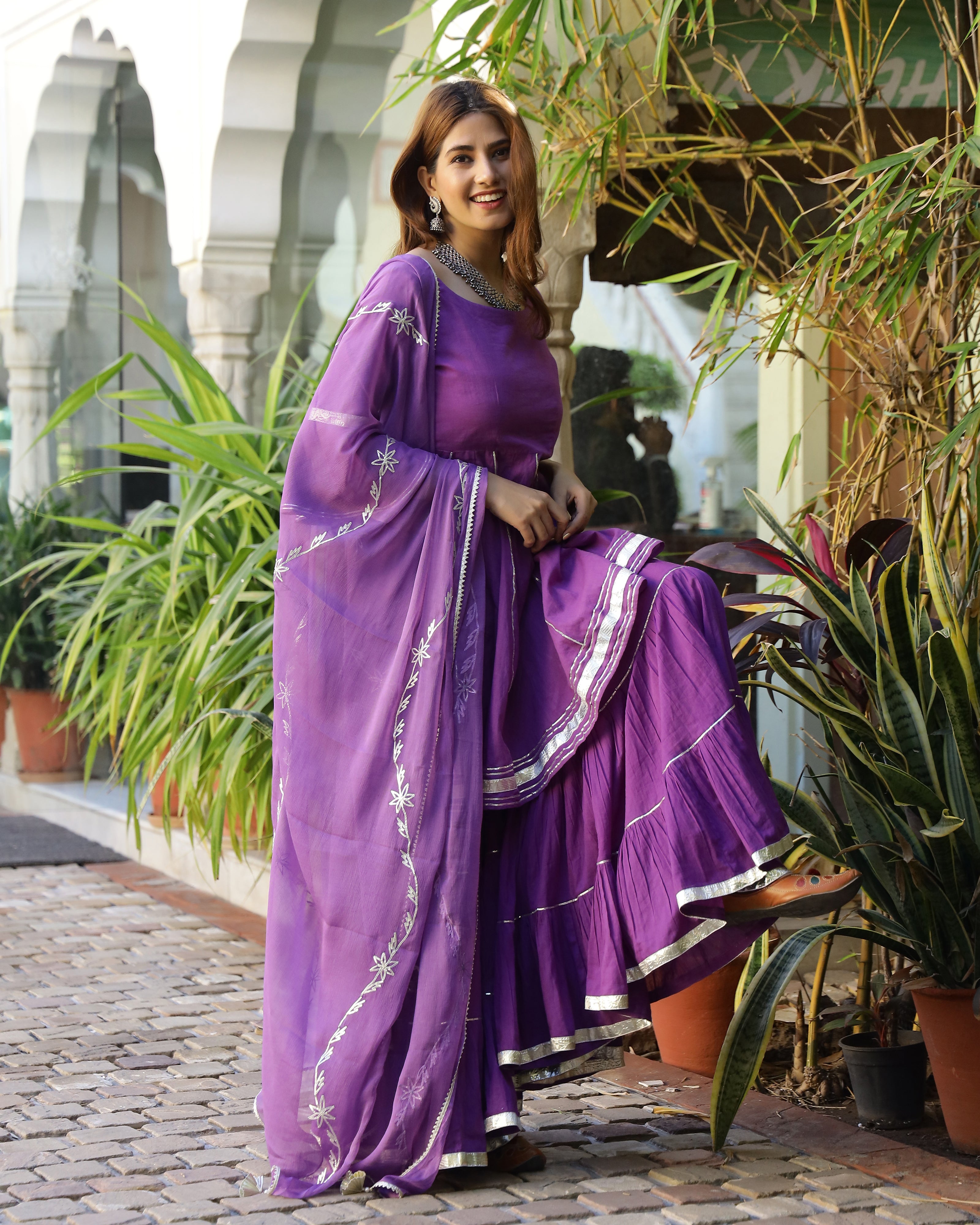 Violet Gotapatti Sharara Set