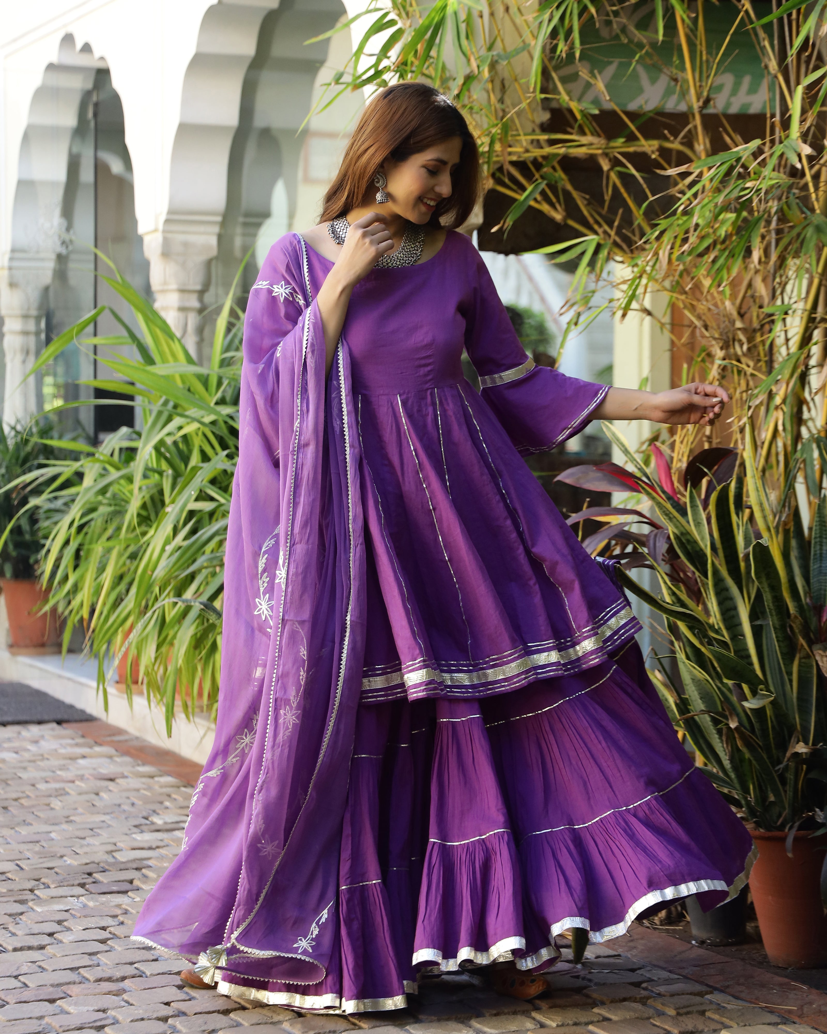 Violet Gotapatti Sharara Set