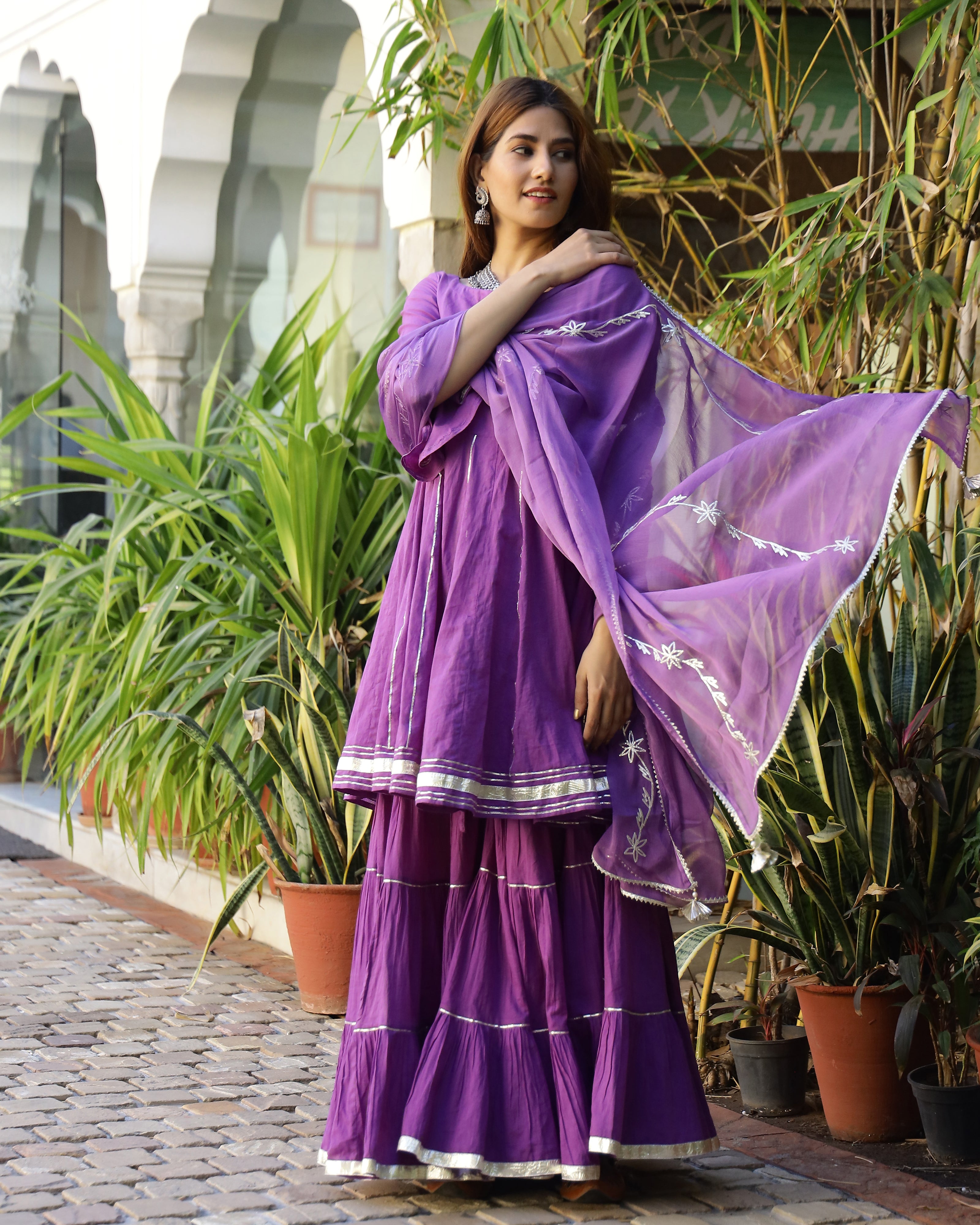 Violet Gotapatti Sharara Set