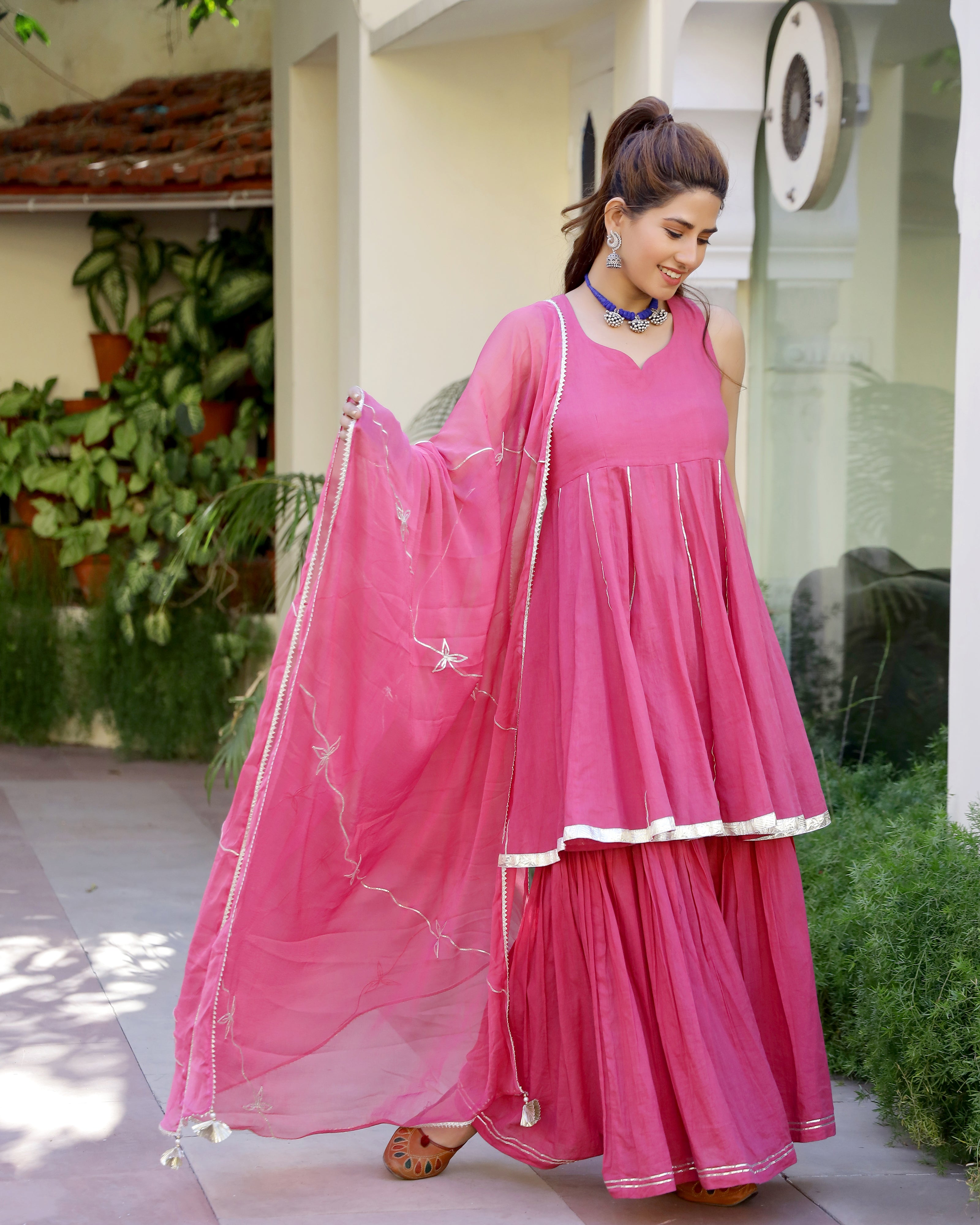 Pink Gotapatti Sharara Set