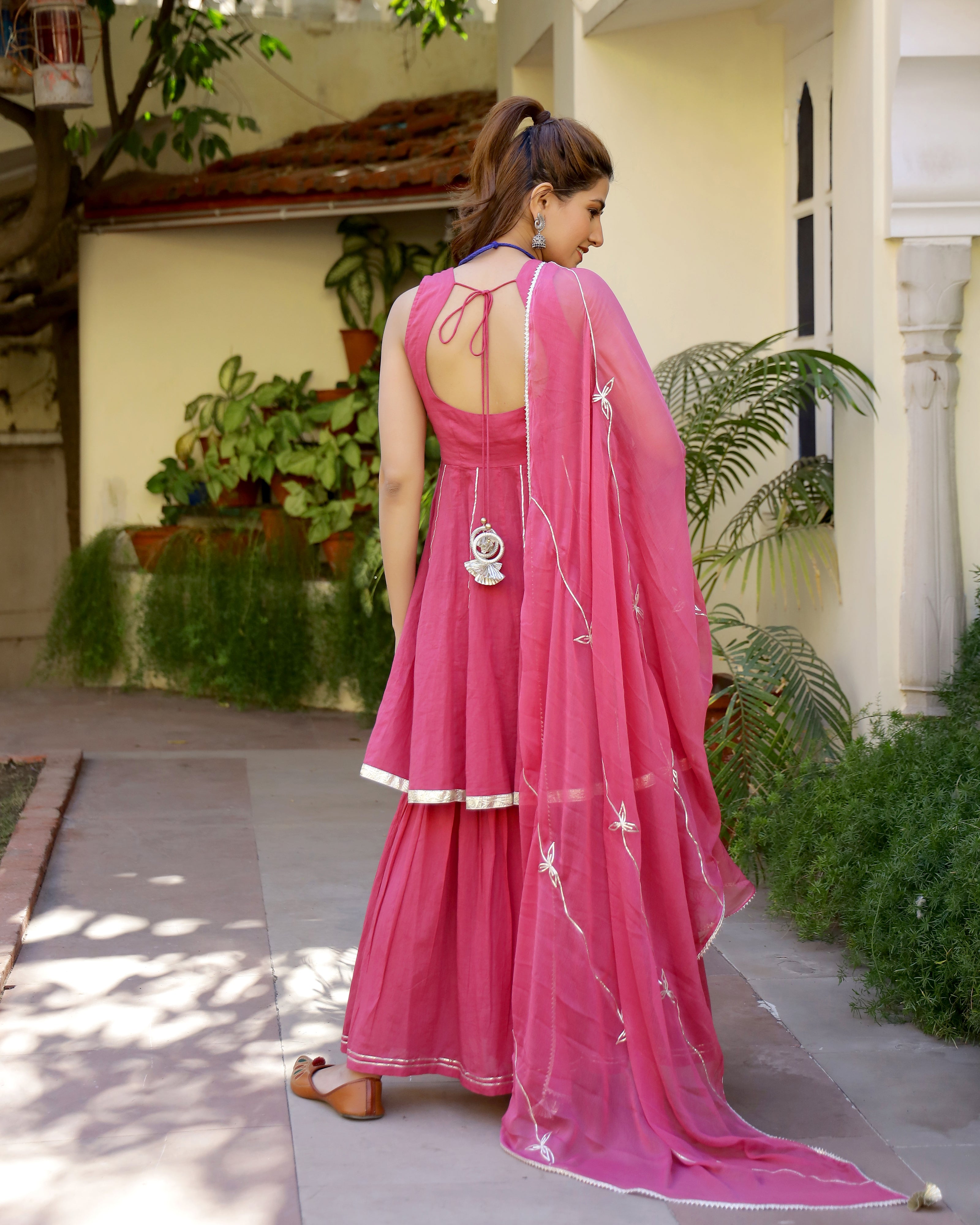 Pink Gotapatti Sharara Set