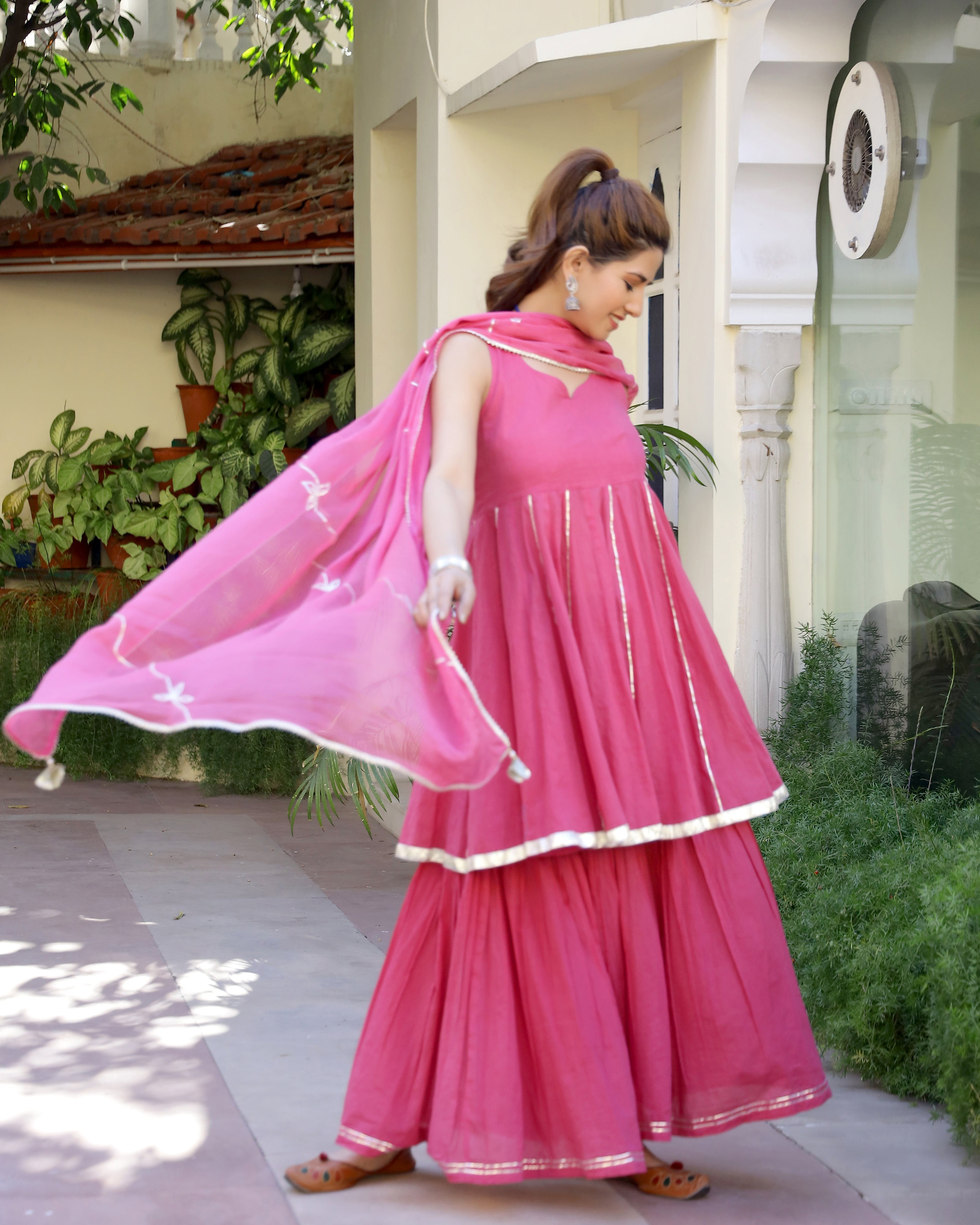 Pink Gotapatti Sharara Set