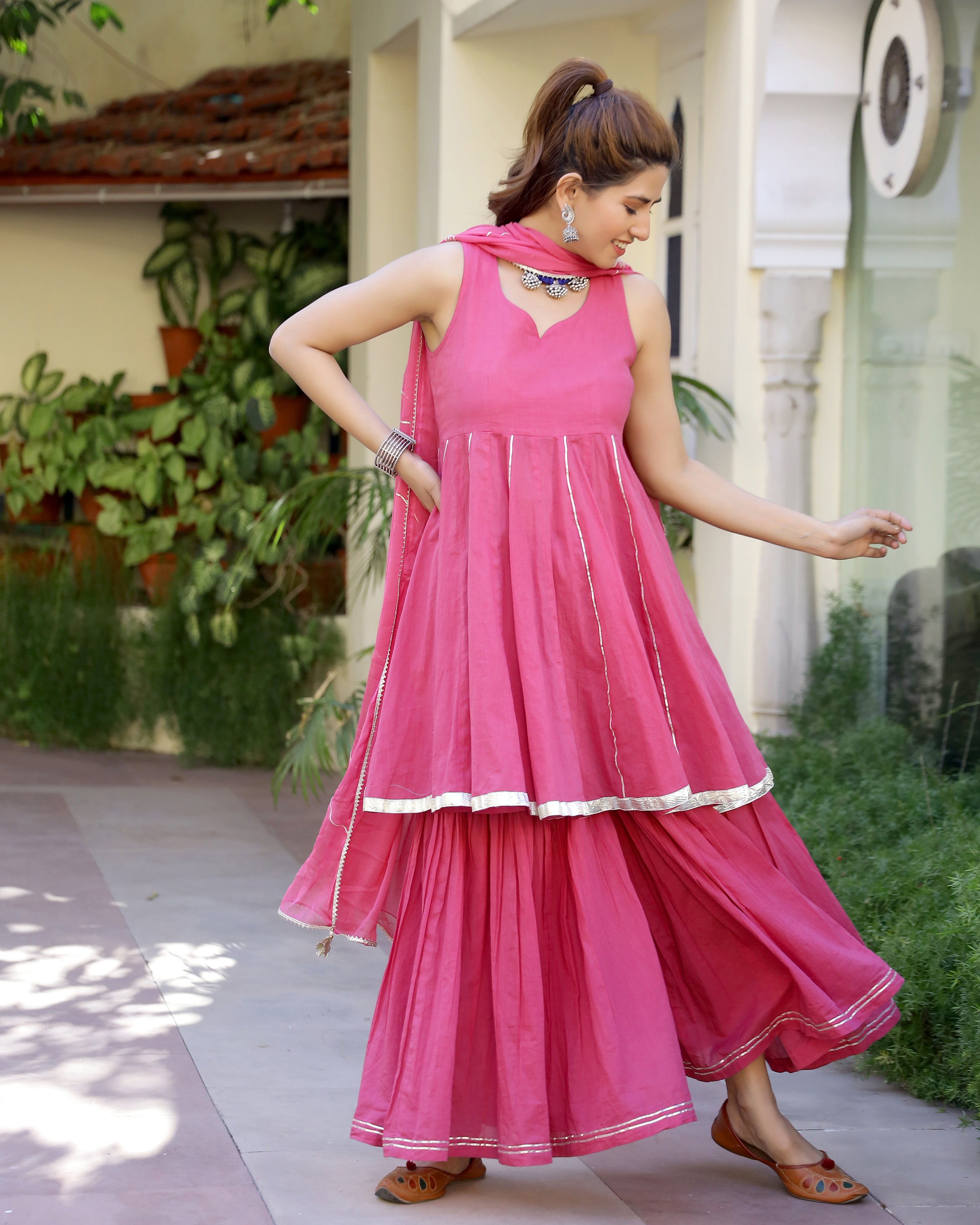 Pink Gotapatti Sharara Set