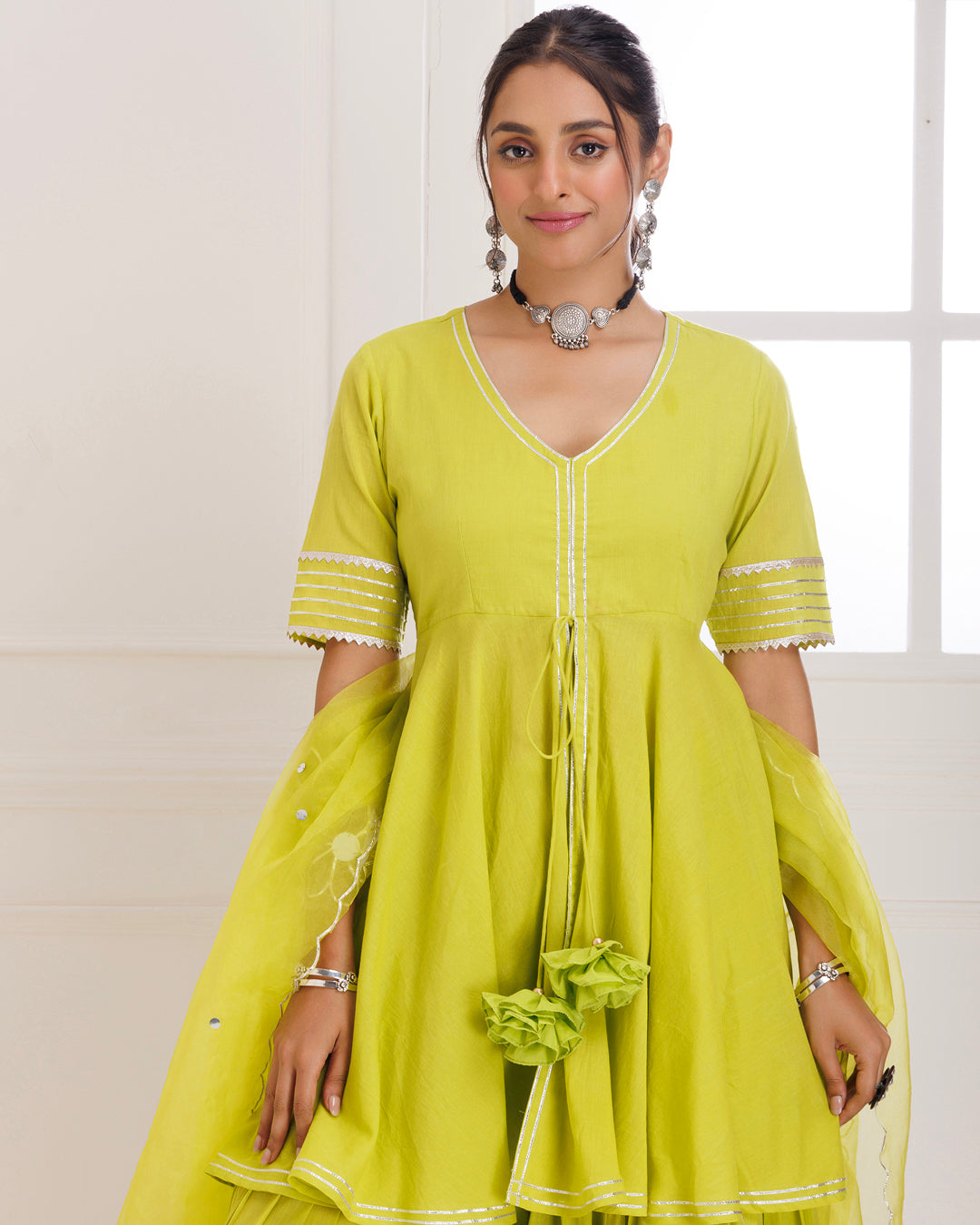 Panihari Green Gotapatti Sharara Set