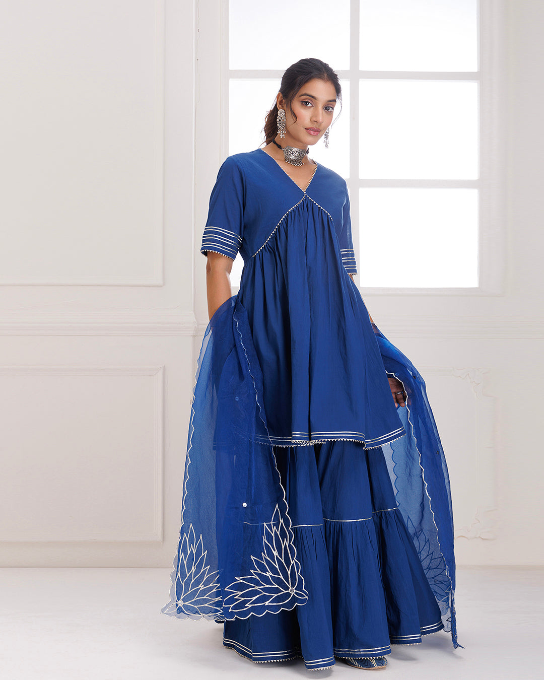 Panihari Blue Gotapatti Sharara Set