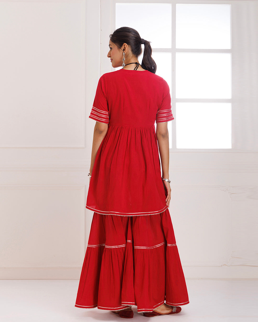Panihari Red Gotapatti Sharara Set