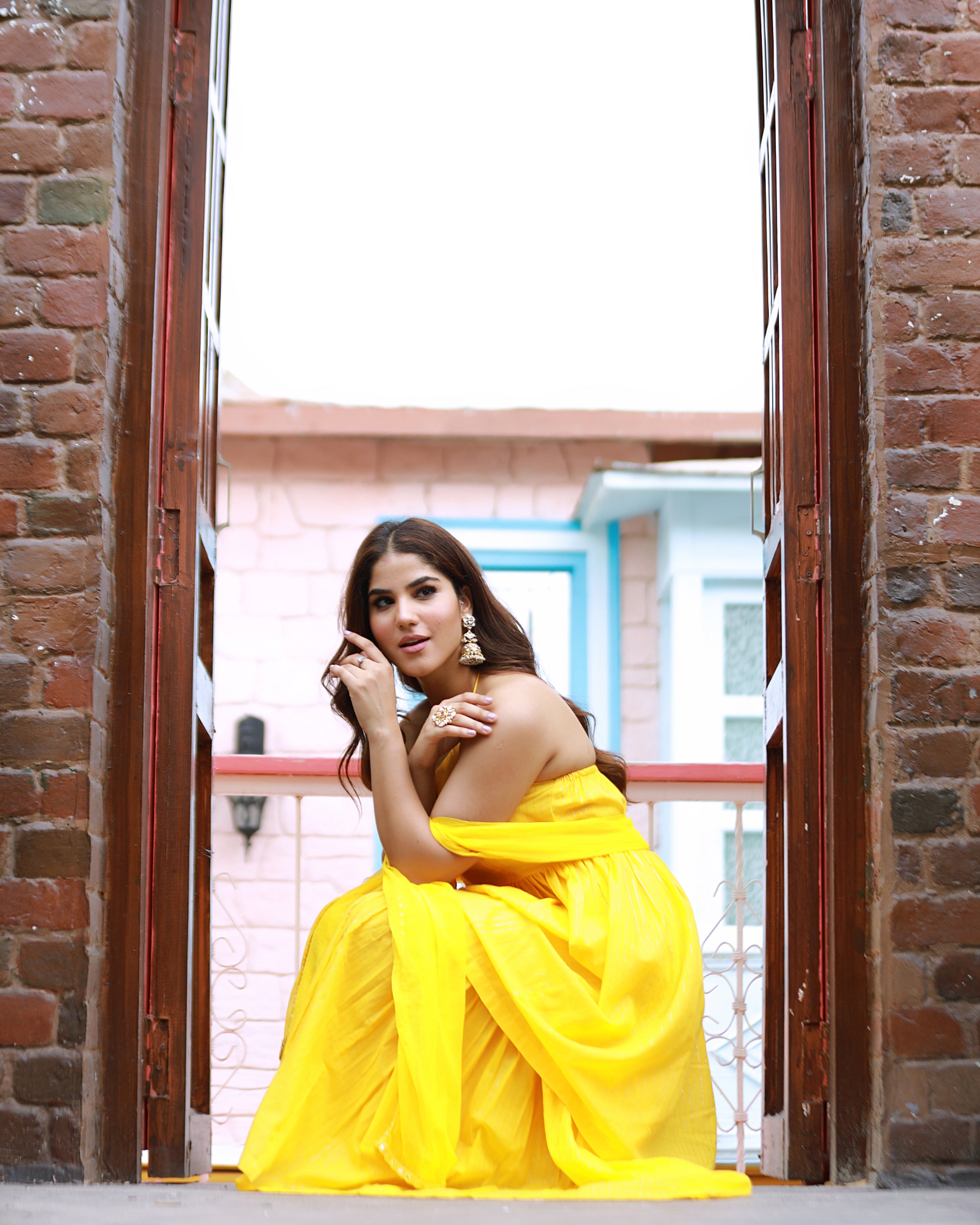 Sitara Yellow Lurex Sharara Suit