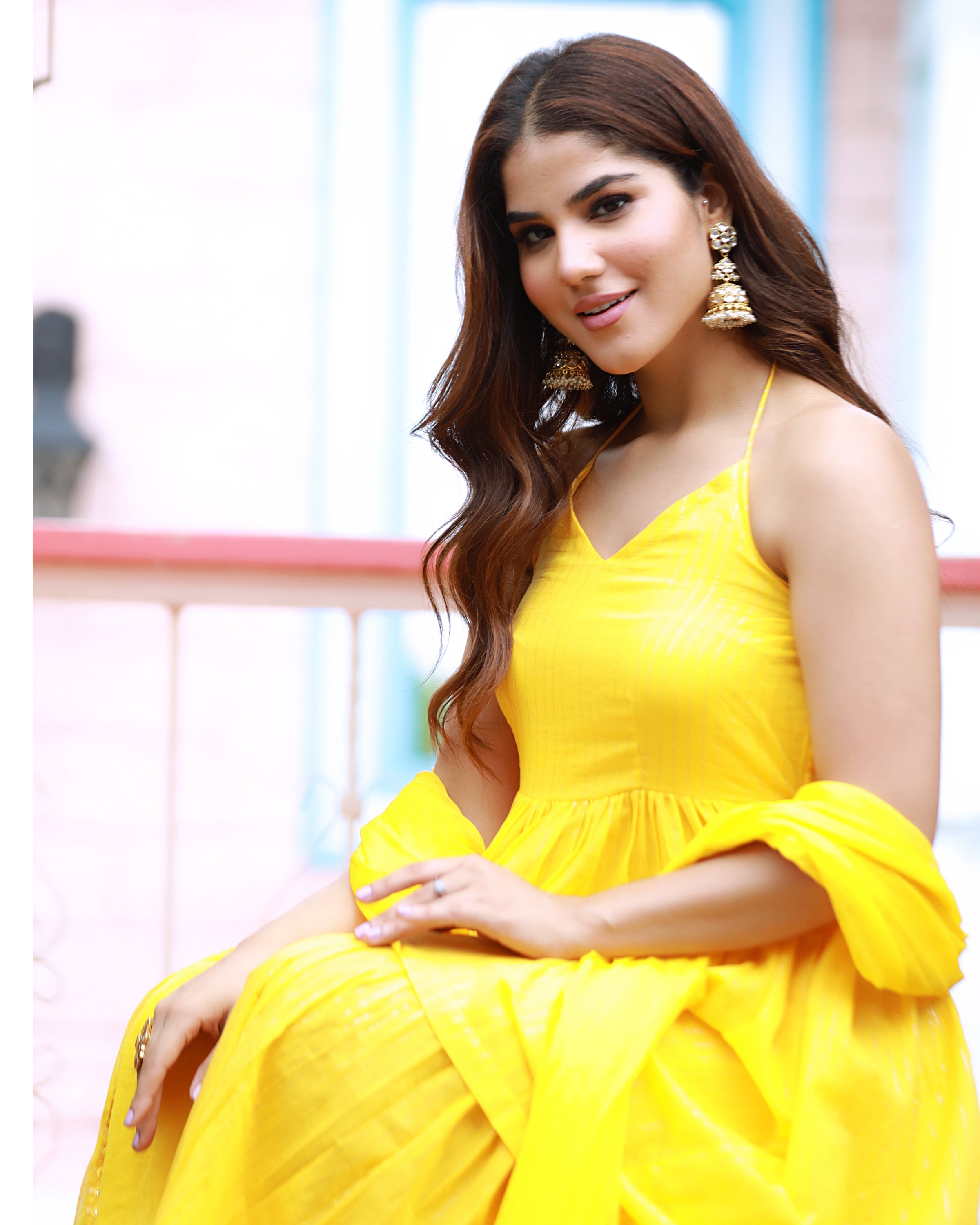 Sitara Yellow Lurex Sharara Suit