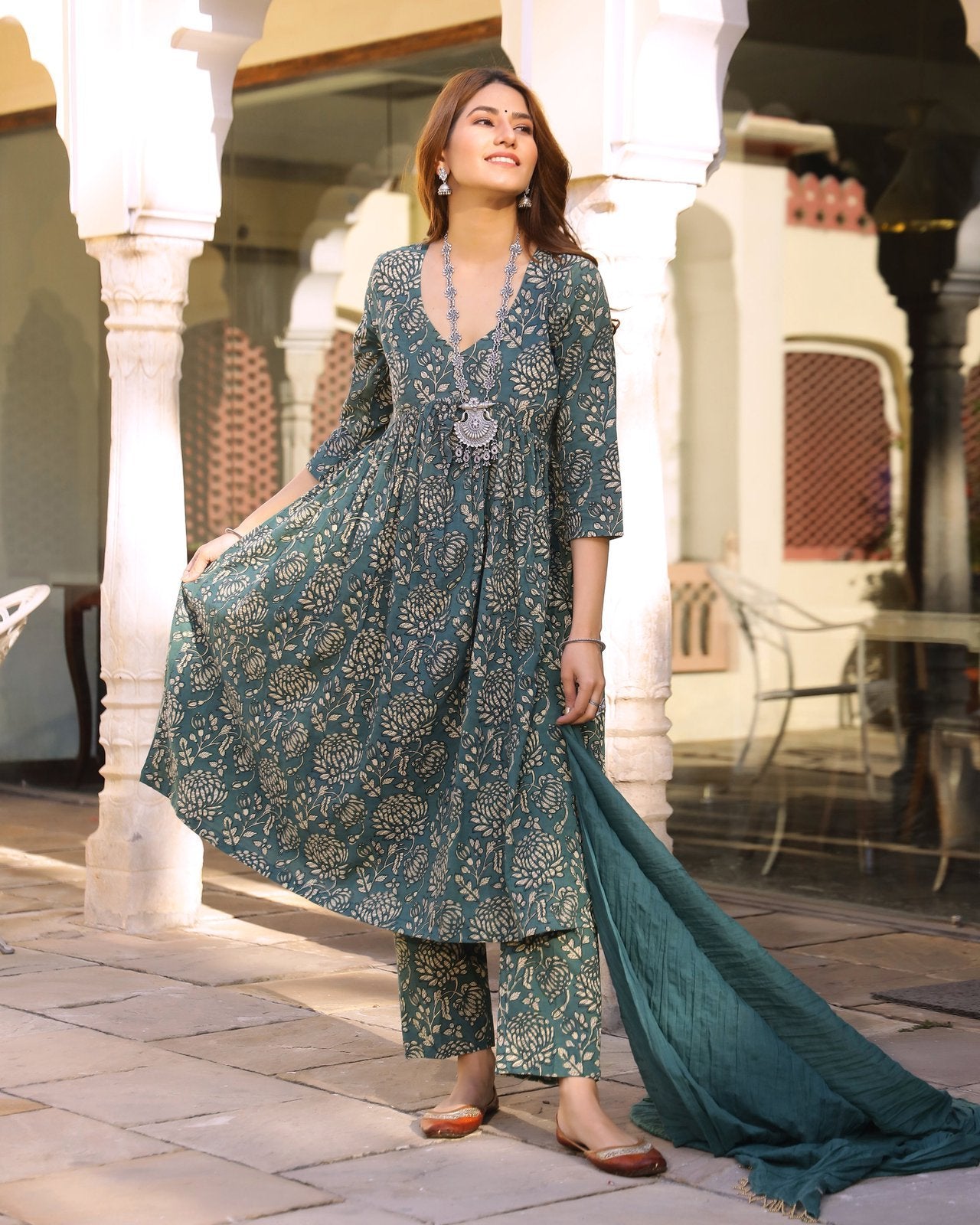 Punchy Dabu Print Kurta Pant Set