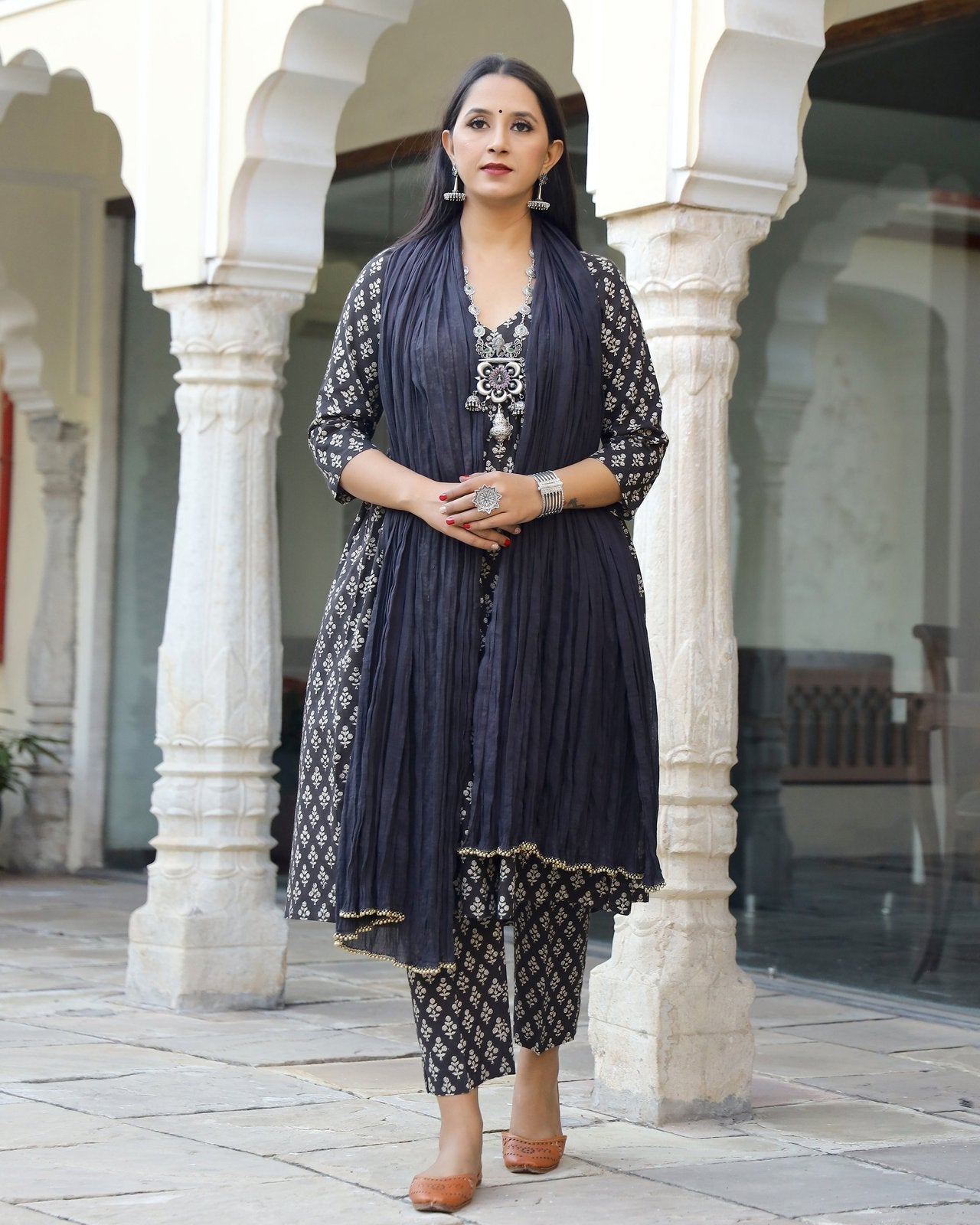 Fairy Dabu Print Kurta Pant Set