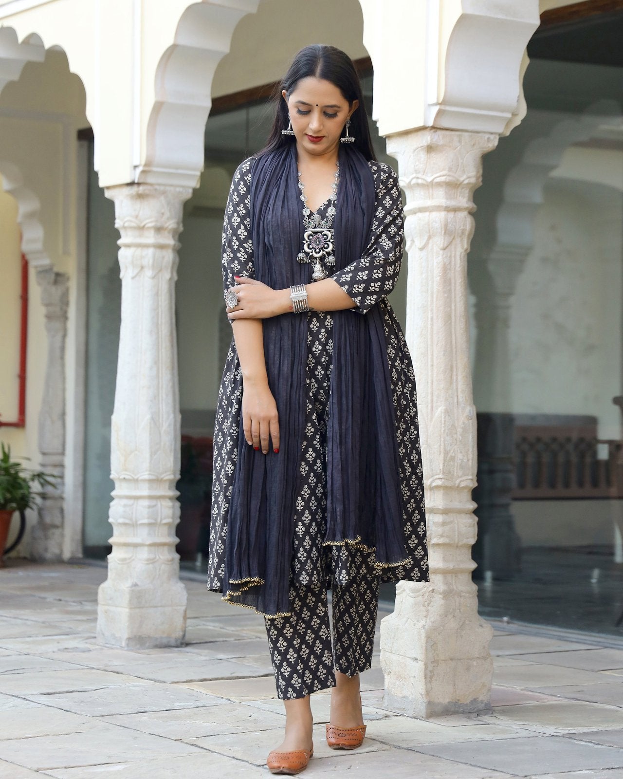 Fairy Dabu Print Kurta Pant Set