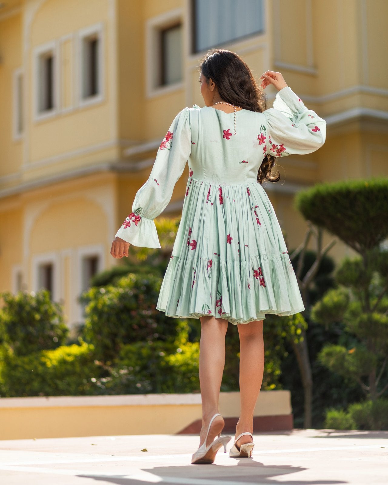 Poppy Hand Block Printed Mulmul Dress