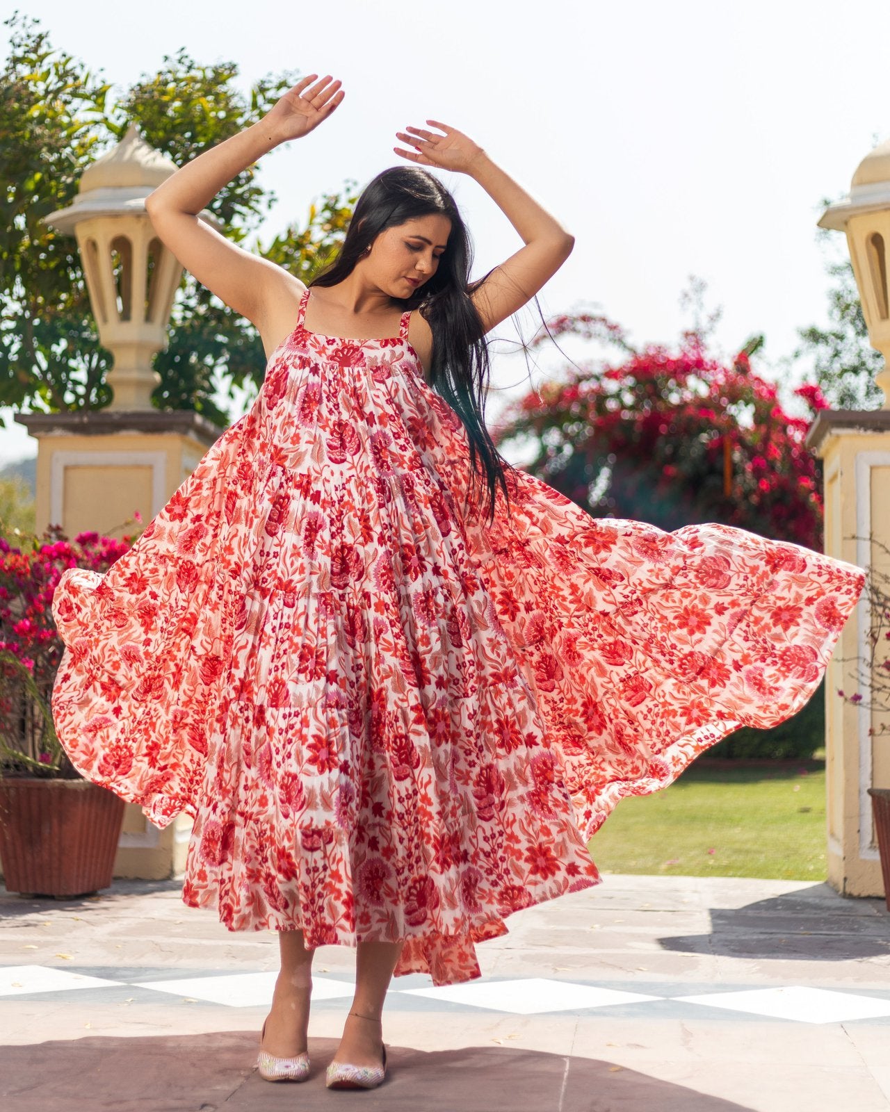 Holly Hand Block Printed Mul dress