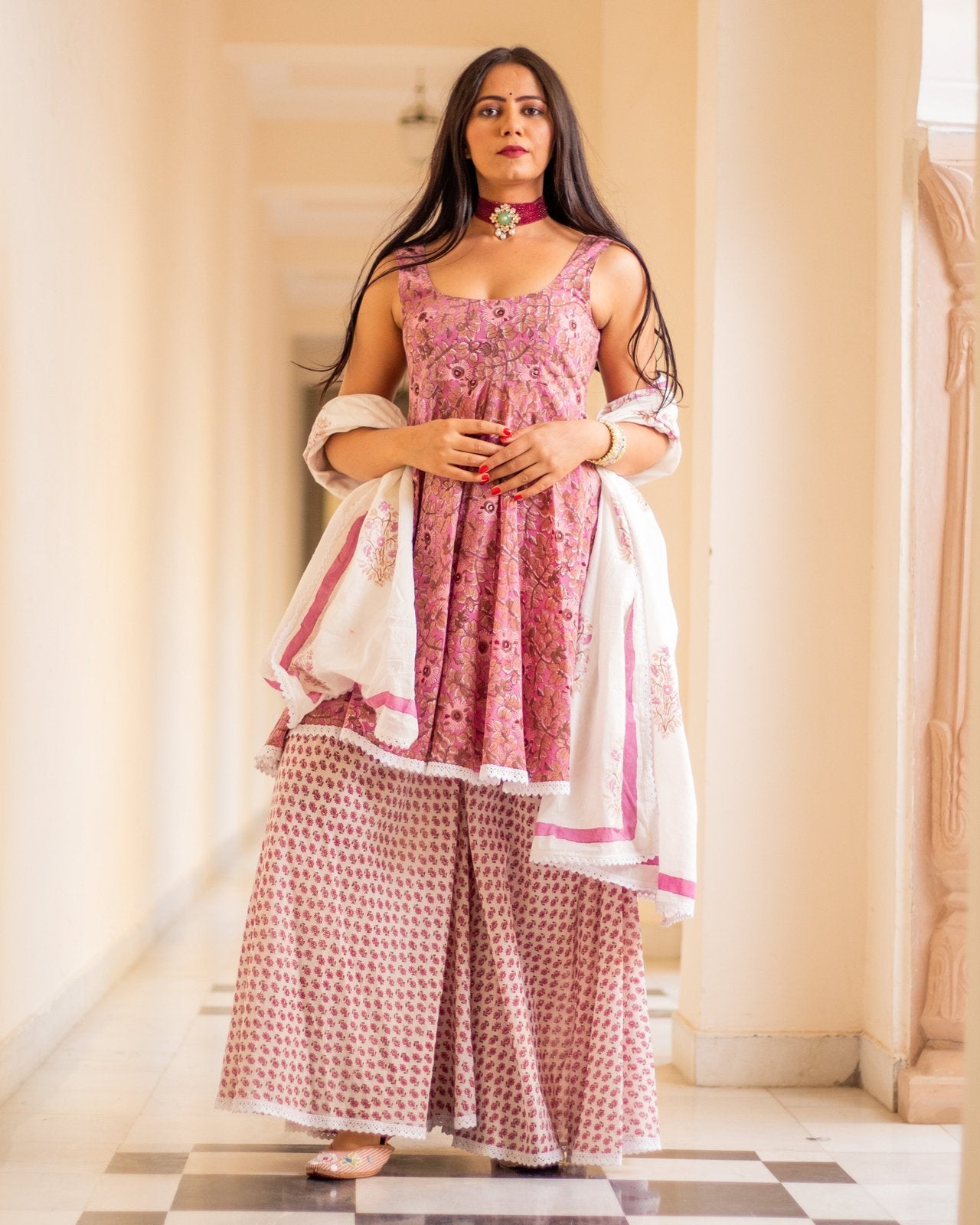 Fairy Hand Block Print Sharara Set