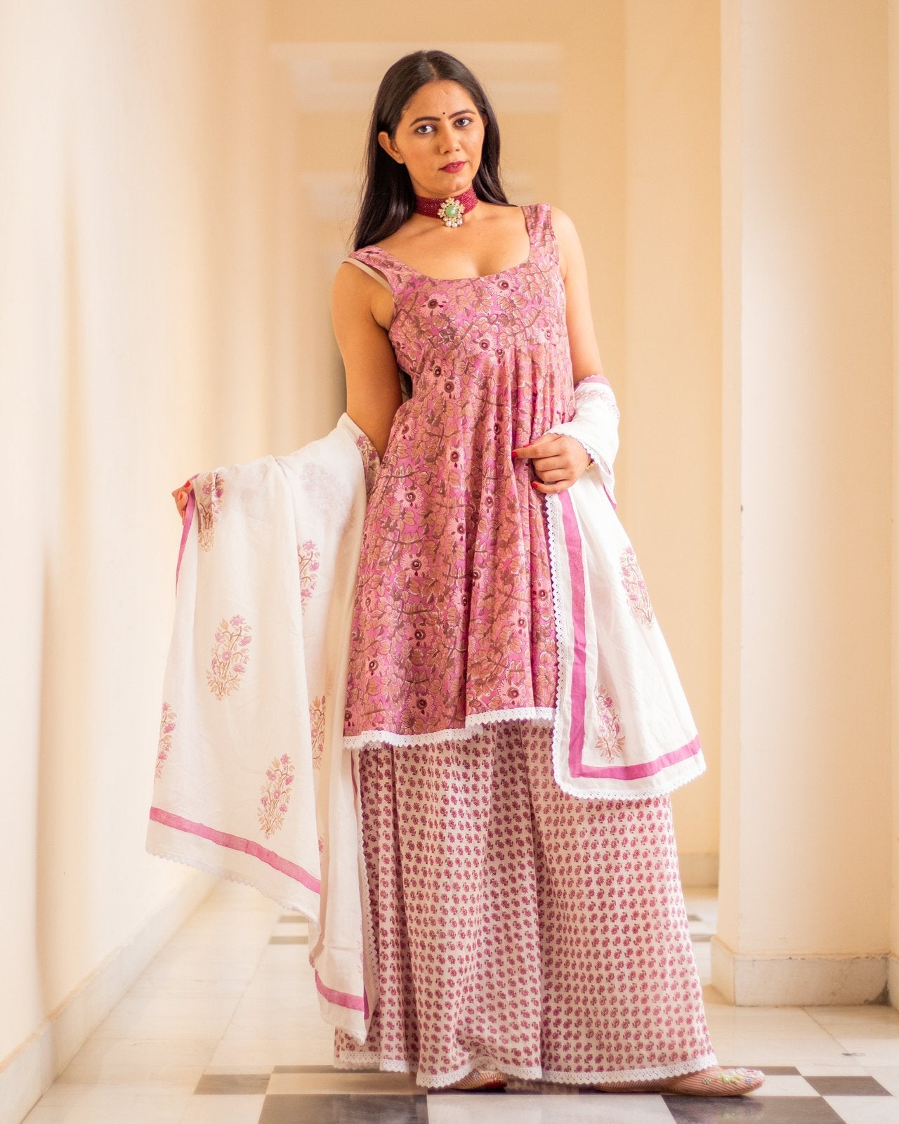 Fairy Hand Block Print Sharara Set