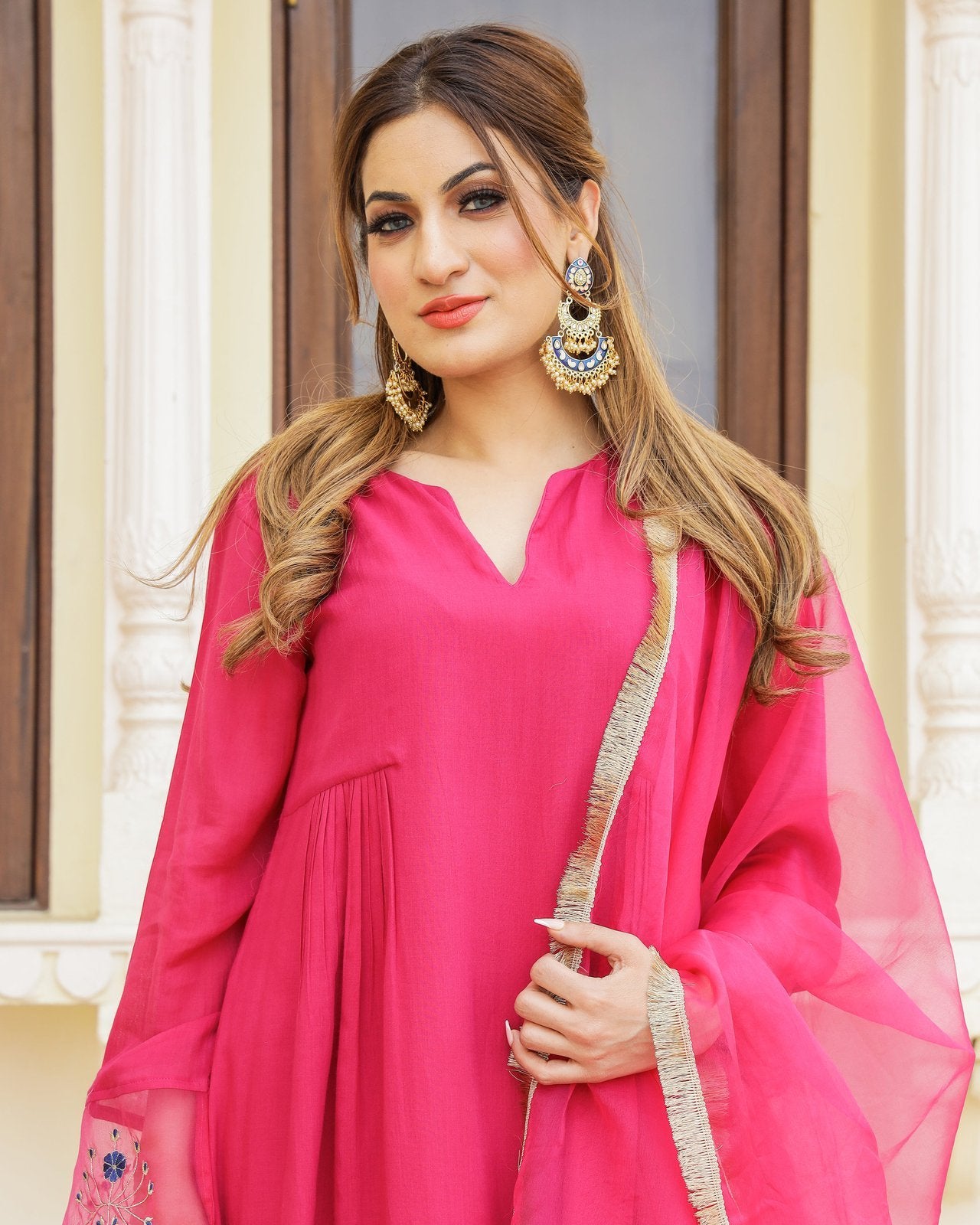 Magenta Embroidery Modal Suit Set