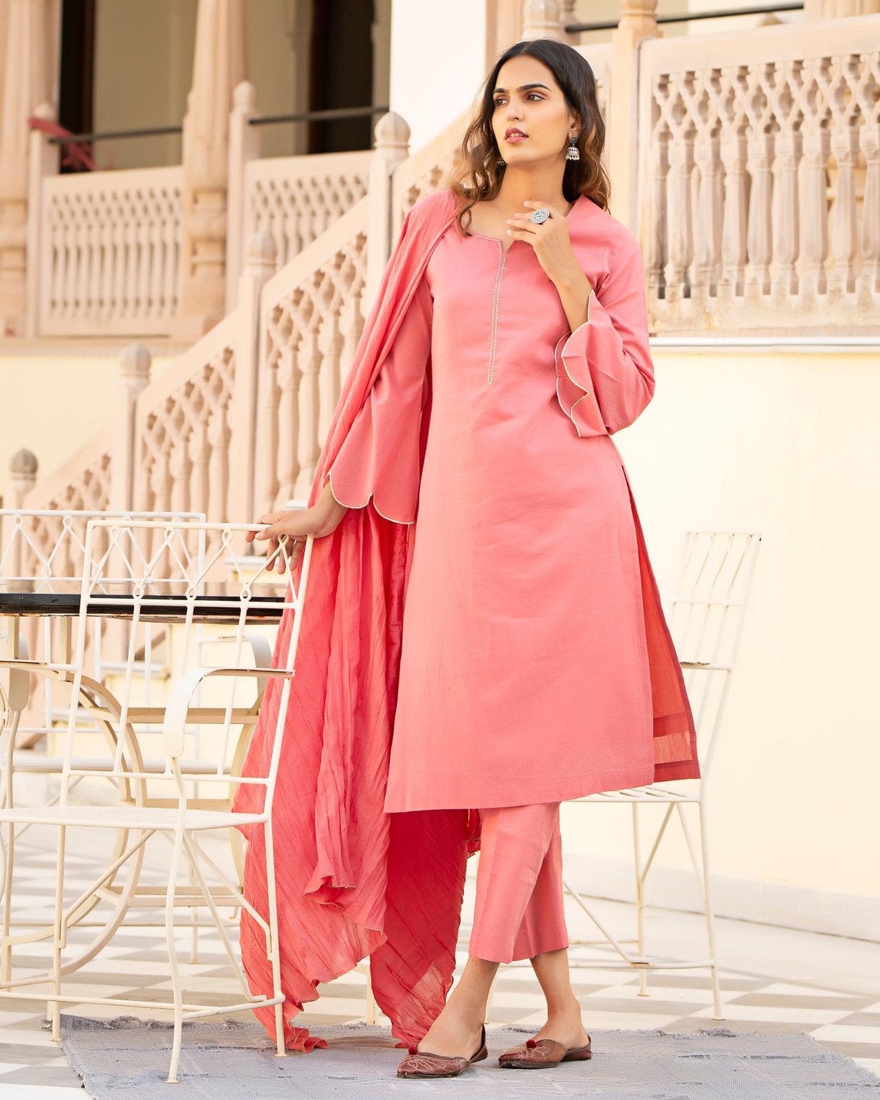 Dia Mul Embroidery Kurta Pant Set