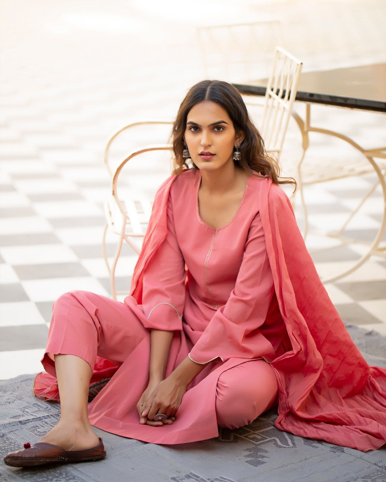 Dia Mul Embroidery Kurta Pant Set