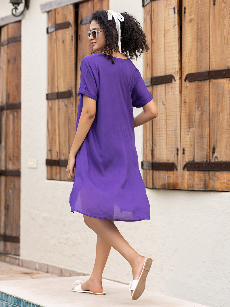 Violet Up-Down Modal Long Top