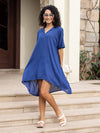 Royal Blue Up-Down Modal Long Top