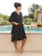 Black Polka Dot Up-Down Mulmul Kaftan
