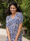 Indigo Hand Block Printed  Modal Kaftan Dress