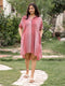 Coral Hand Block Printed Up-Down Modal Long Shirt