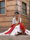 Maroon Hand Block Print Cotton Anarkali Suit Set with Gota work Dupatta